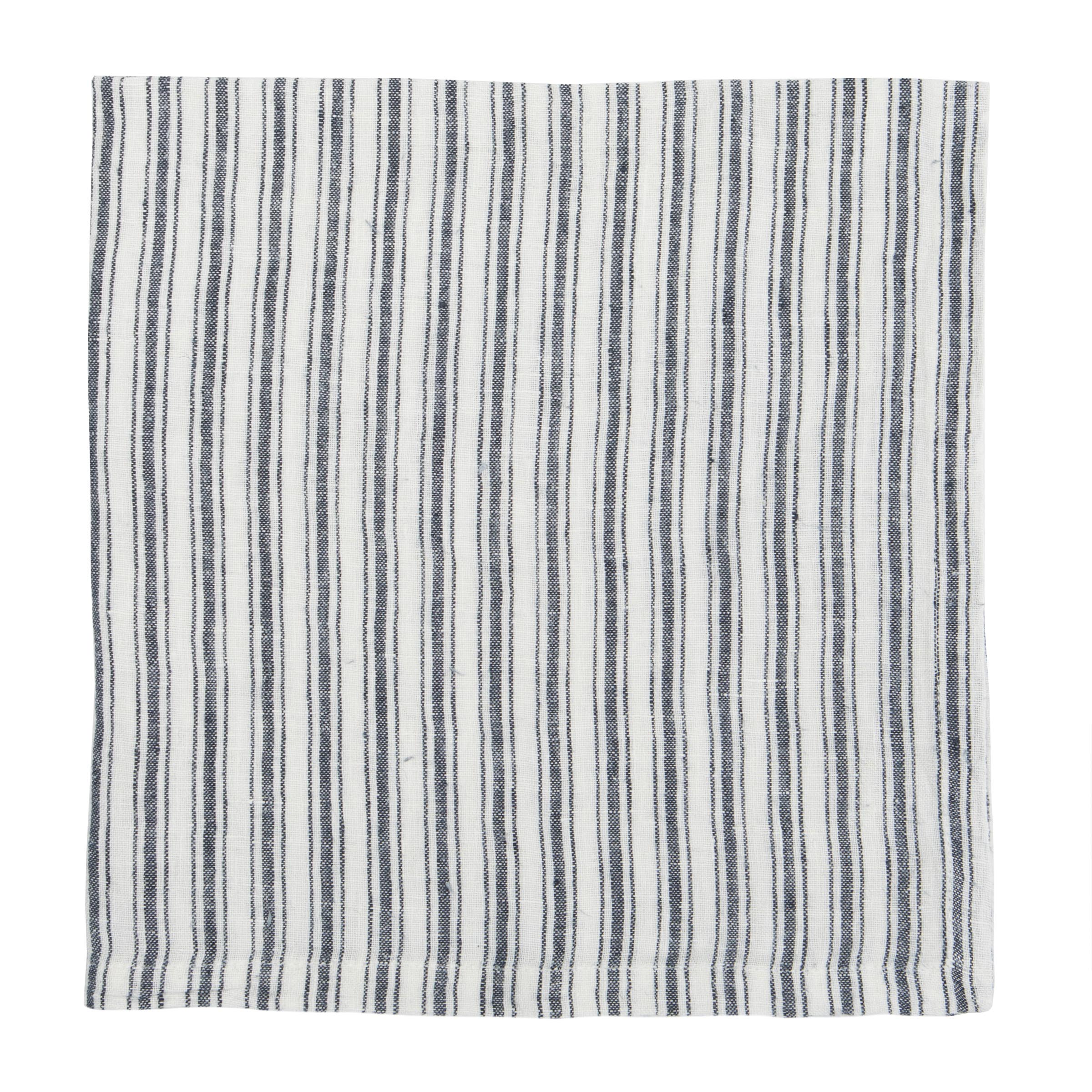 couleur-nature-napkins-boat-stripe-serviettes-lin-blanc-bleu-lot-4 image 1