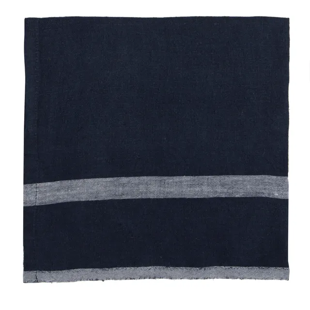 couleur-nature-napkins-serviettes-en-lin-indigo-blanc-lot-4 image 1