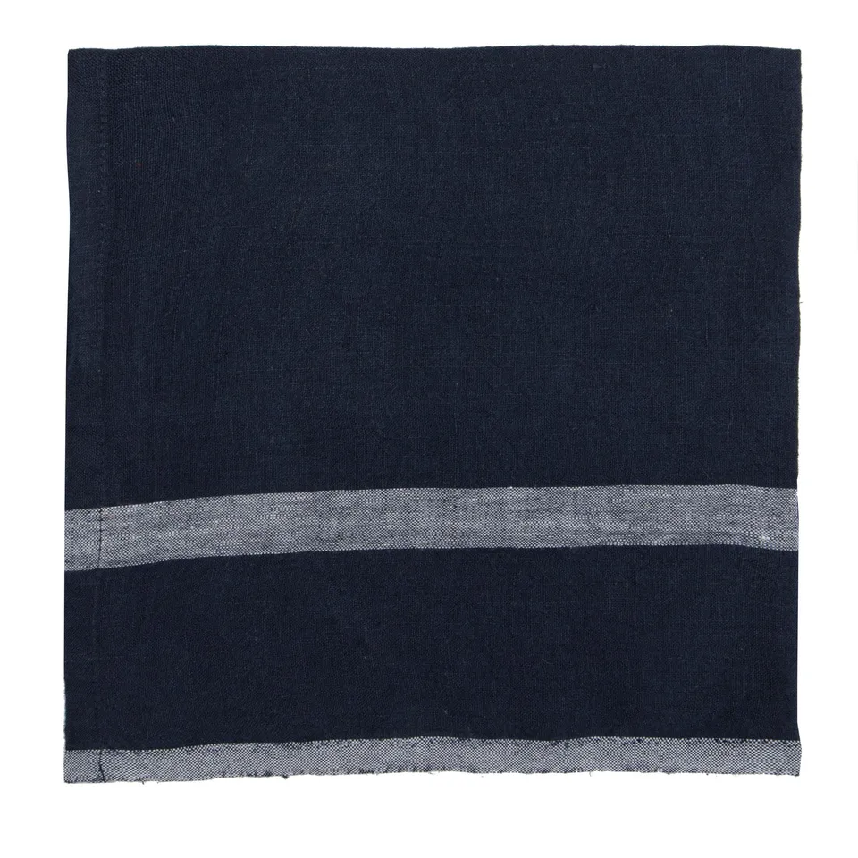 couleur-nature-napkins-serviettes-en-lin-indigo-blanc-lot-4 image 1