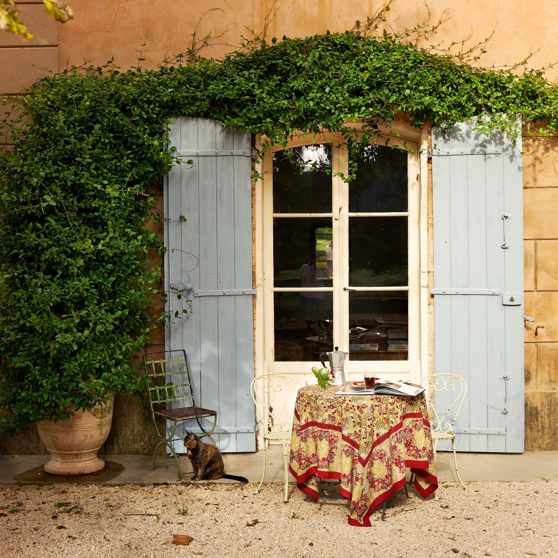 couleur-nature-winter-garden-nappe-rouge-vert-71x106 image 5