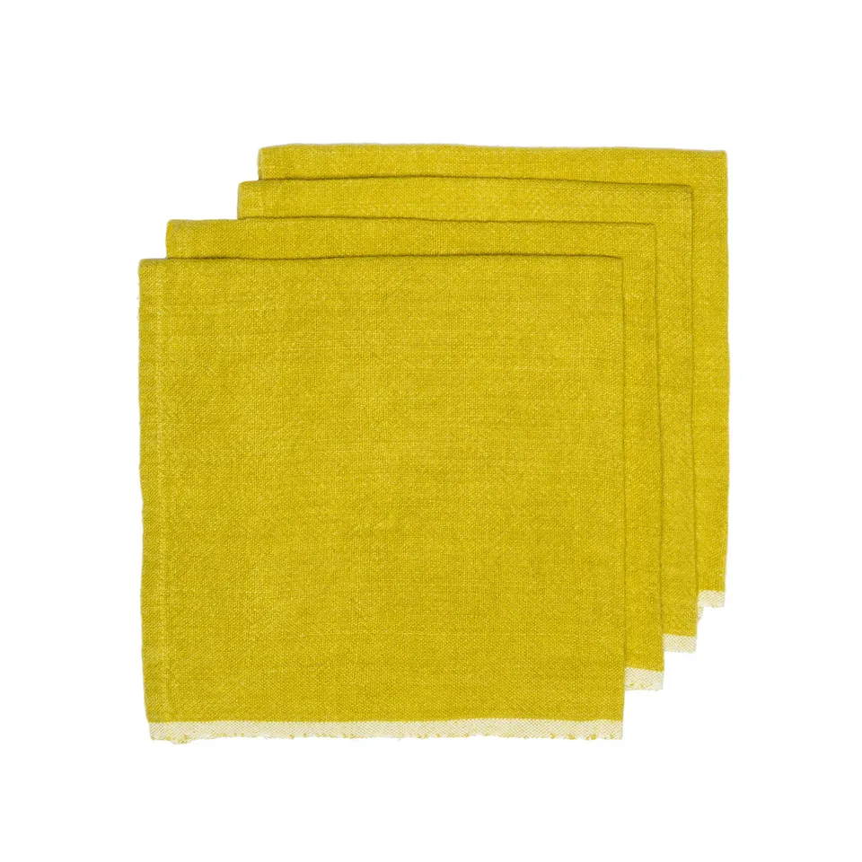 couleur-nature-chunky-linen-serviettes-vert-lime-lot-4-lin-20 image 1