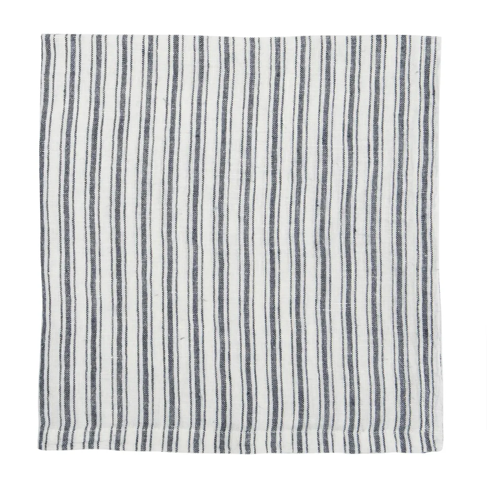 couleur-nature-napkins-boat-stripe-serviettes-lin-blanc-bleu-lot-4 image 1
