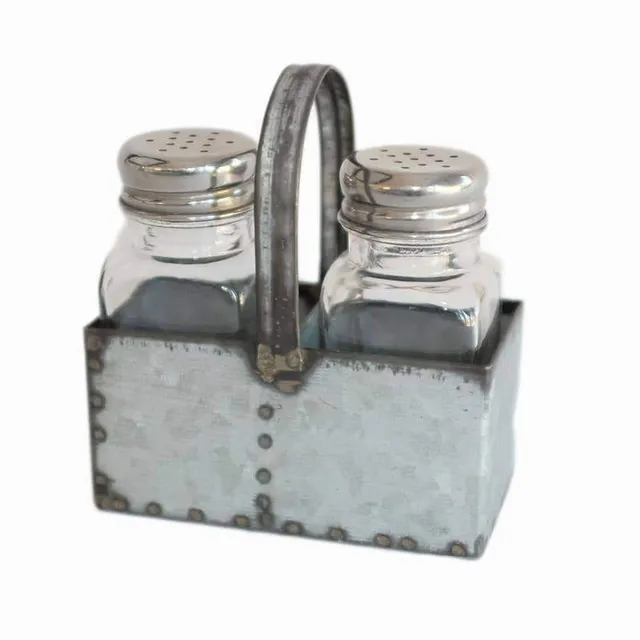 couleur-nature-serveware-saliere-poivriere-zinc-verre-duo image 1
