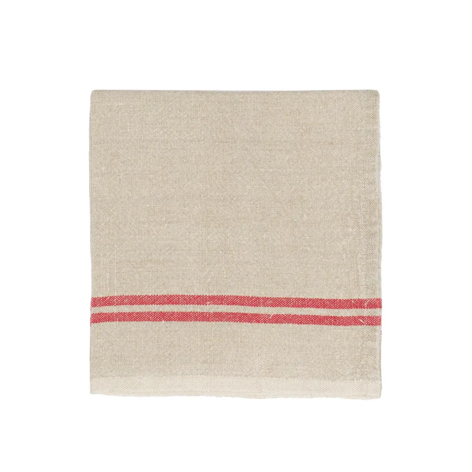 couleur-nature-vintage-linen-serviette-lin-lot-4-naturel-rouge image 1