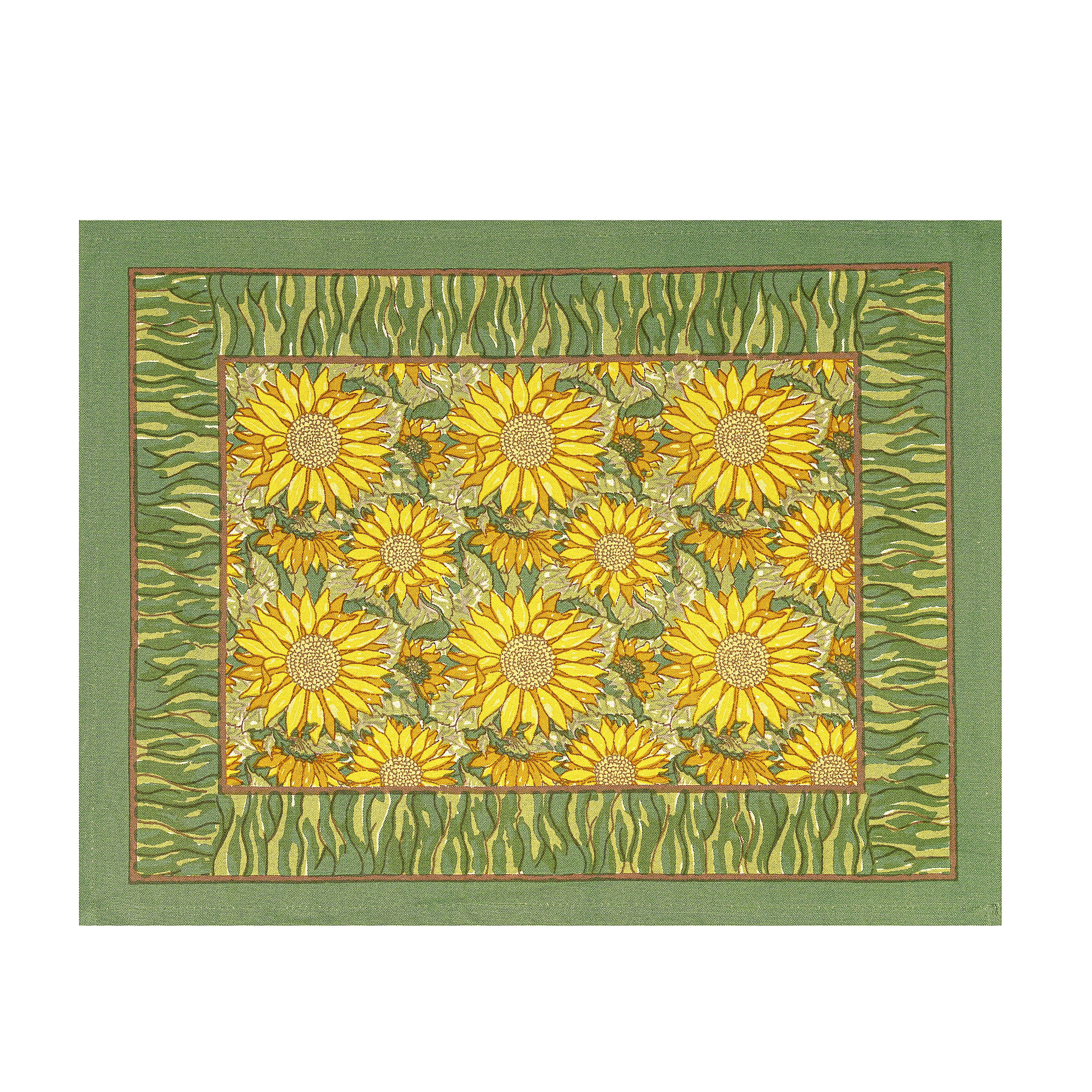 couleur-nature-sunflower-lot-6-sets-de-table-jaune-vert-coton image 1