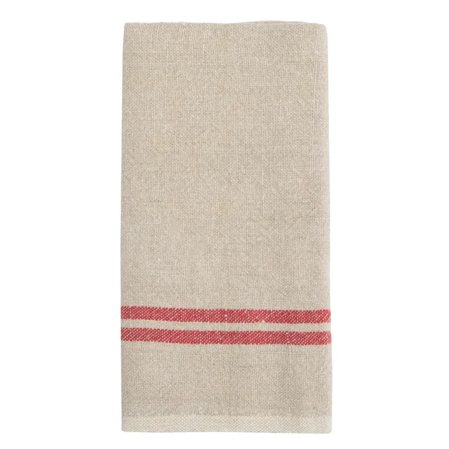 couleur-nature-torchons-lin-vintage-naturel-rouge-lot-de-2 image 1