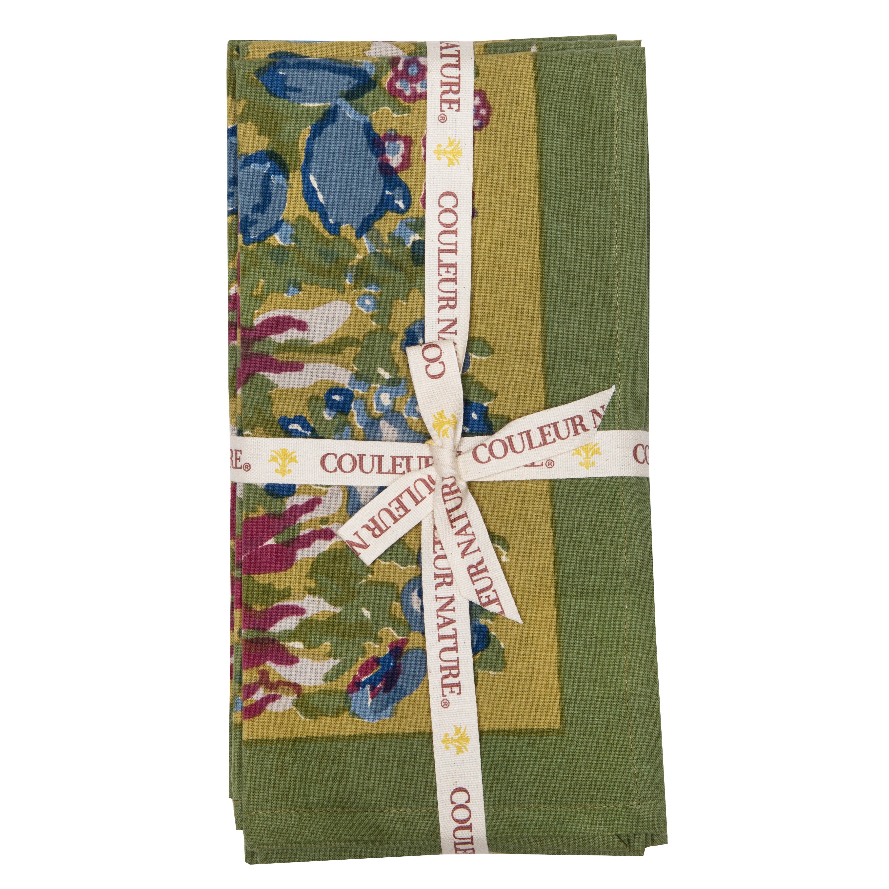 couleur-nature-jardin-serviettes-tissu-bleu-vert-lot-6 image 5