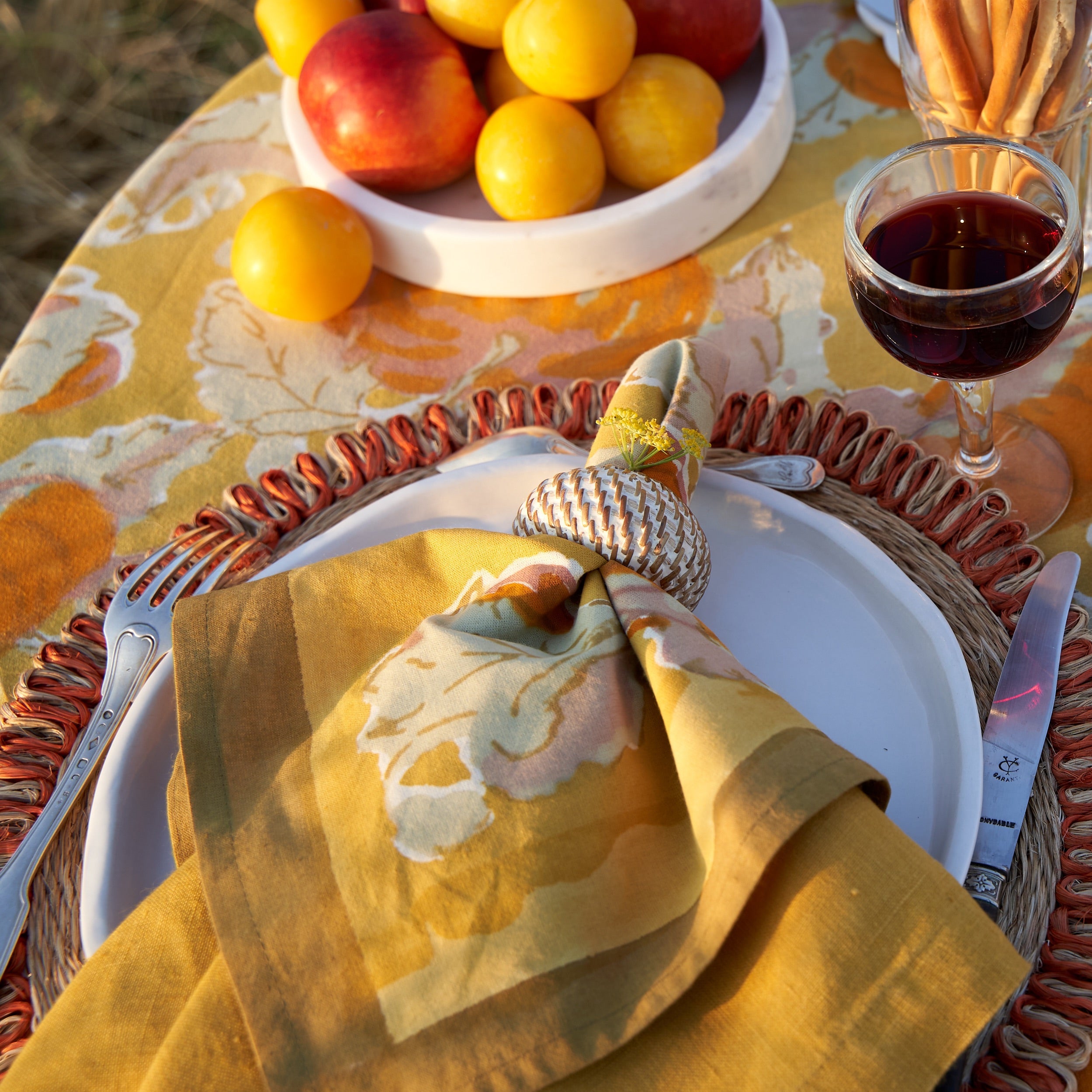 couleur-nature-loopy-abaca-sets-table-ronds-orange-lot-4-15 image 3