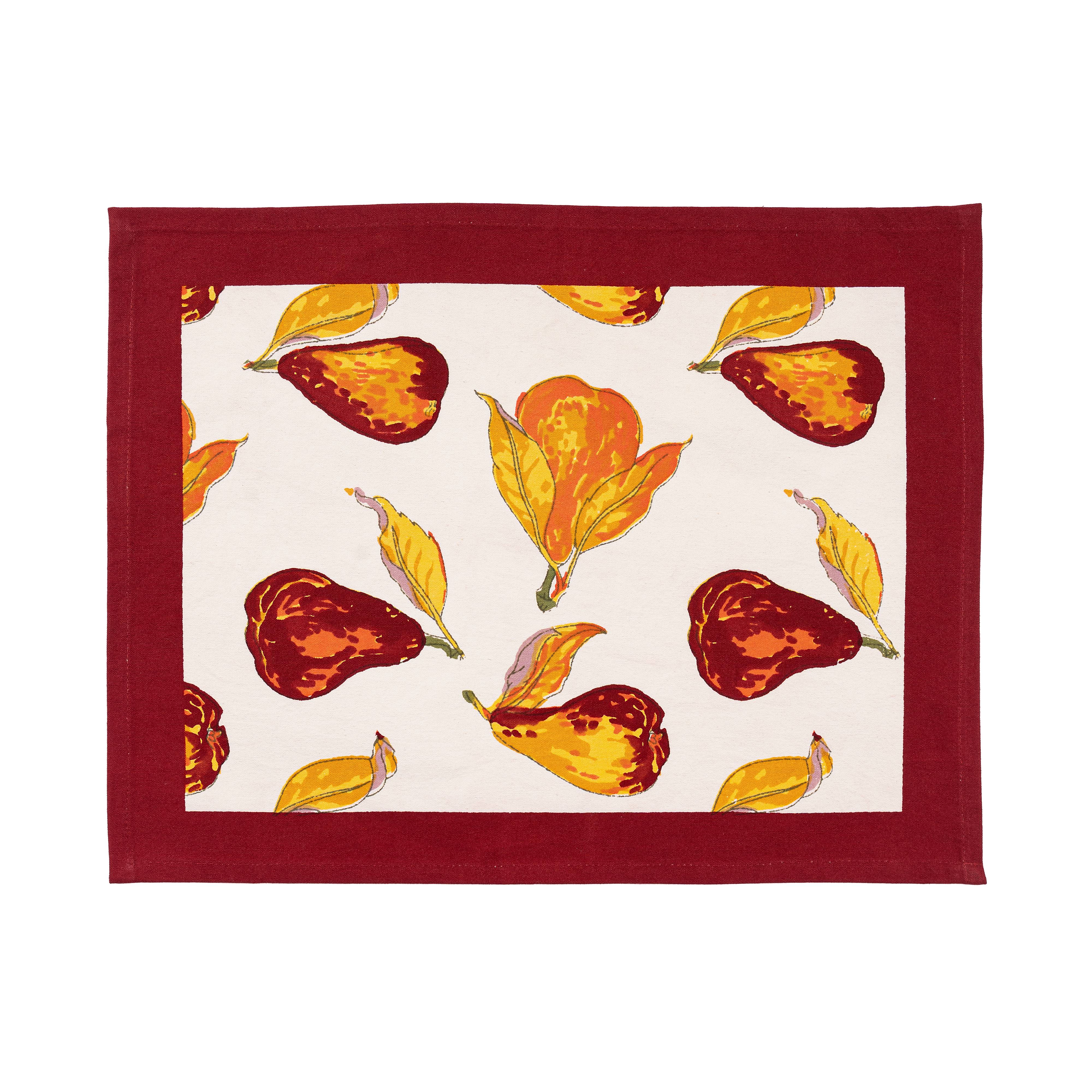 couleur-nature-orchard-pear-sets-de-table-bordeaux-lot-de-6-lin image 3