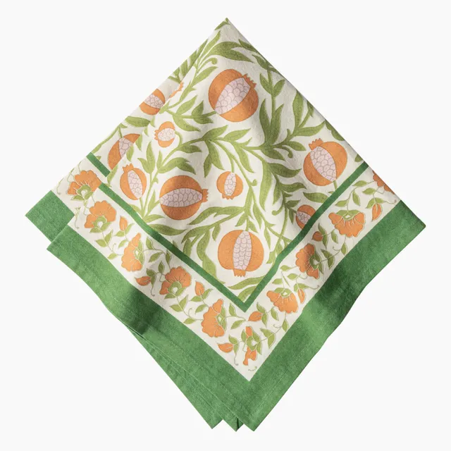 couleur-nature-grenadine-serviette-tissu-orange-vert-lot-6 image 1