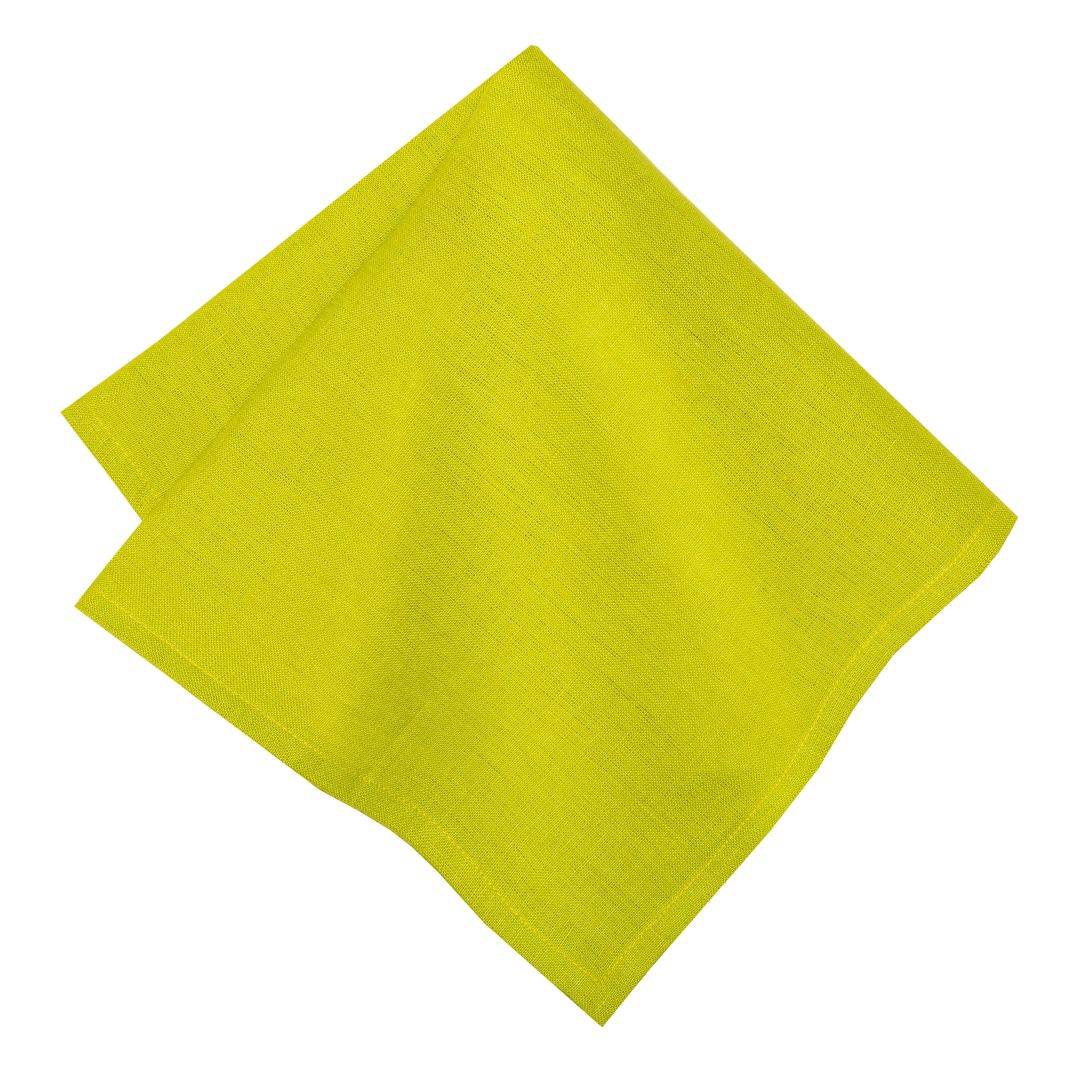 couleur-nature-palma-serviettes-lin-lot-de-4-vert-citronnelle image 2