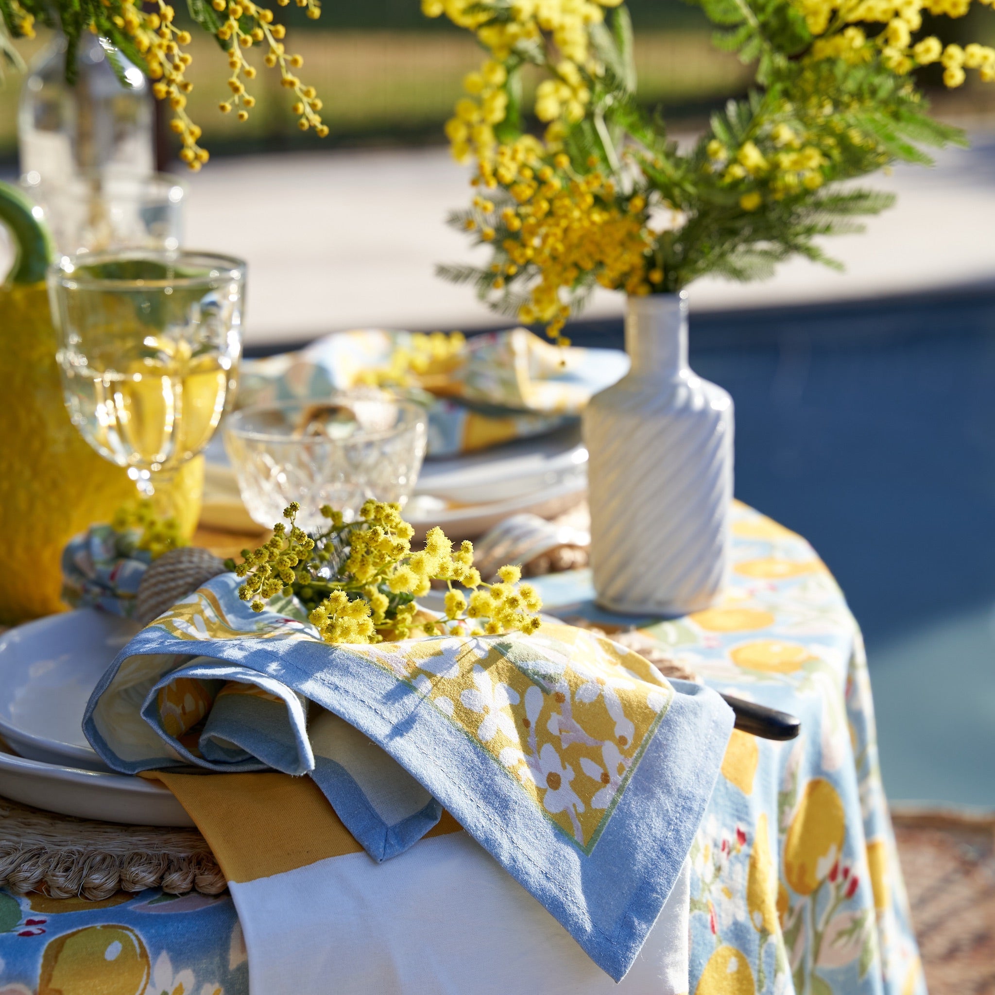 couleur-nature-citron-serviettes-de-table-bleu-jaune-lot-6-coton image 3