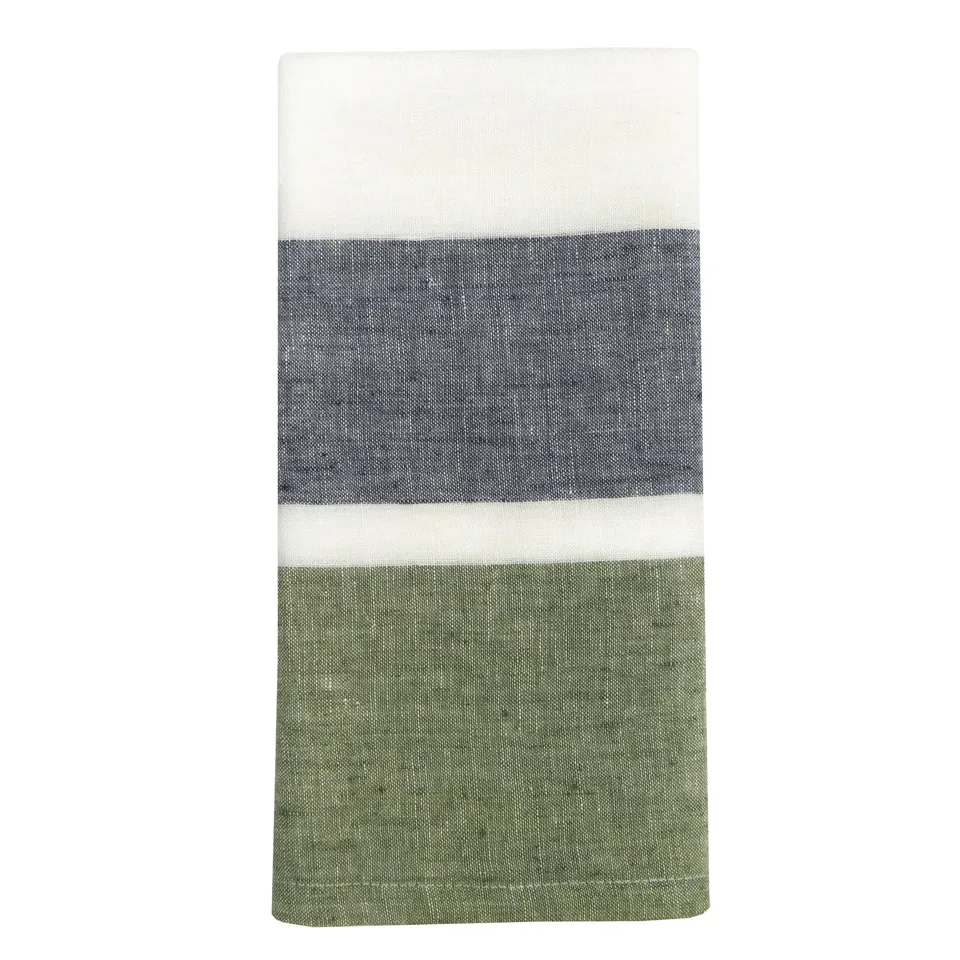 couleur-nature-bold-stripe-torchon-vert-sapin-lot-2 image 1