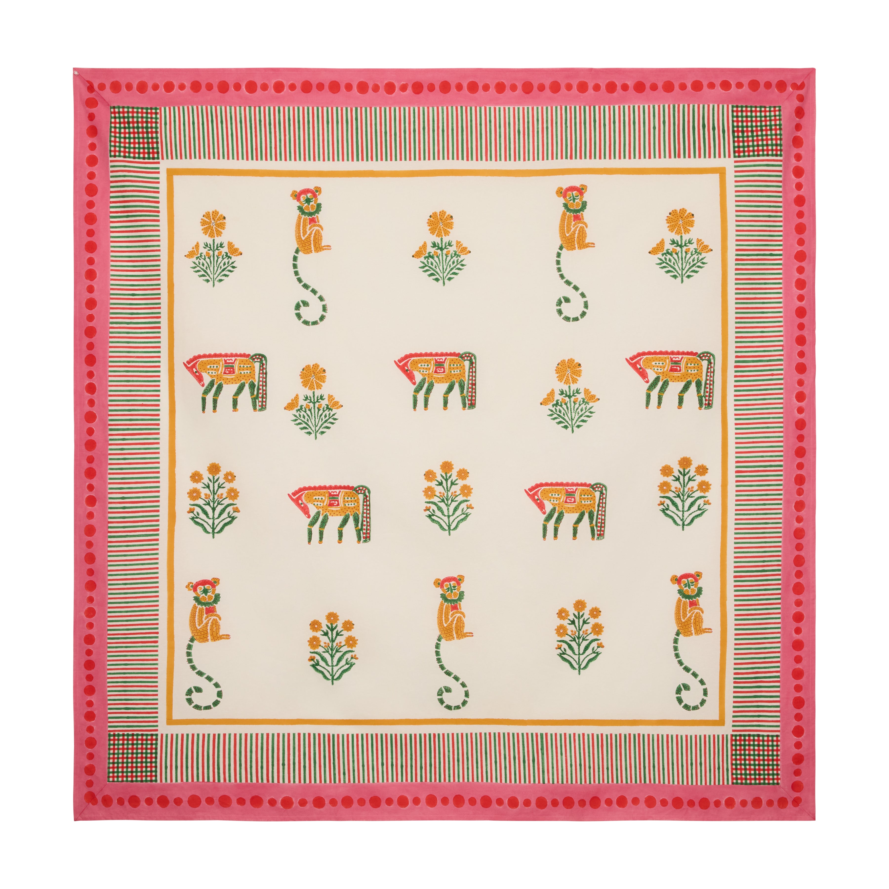 couleur-nature-menagerie-pink-nappe-coton-rose-59x86 image 8