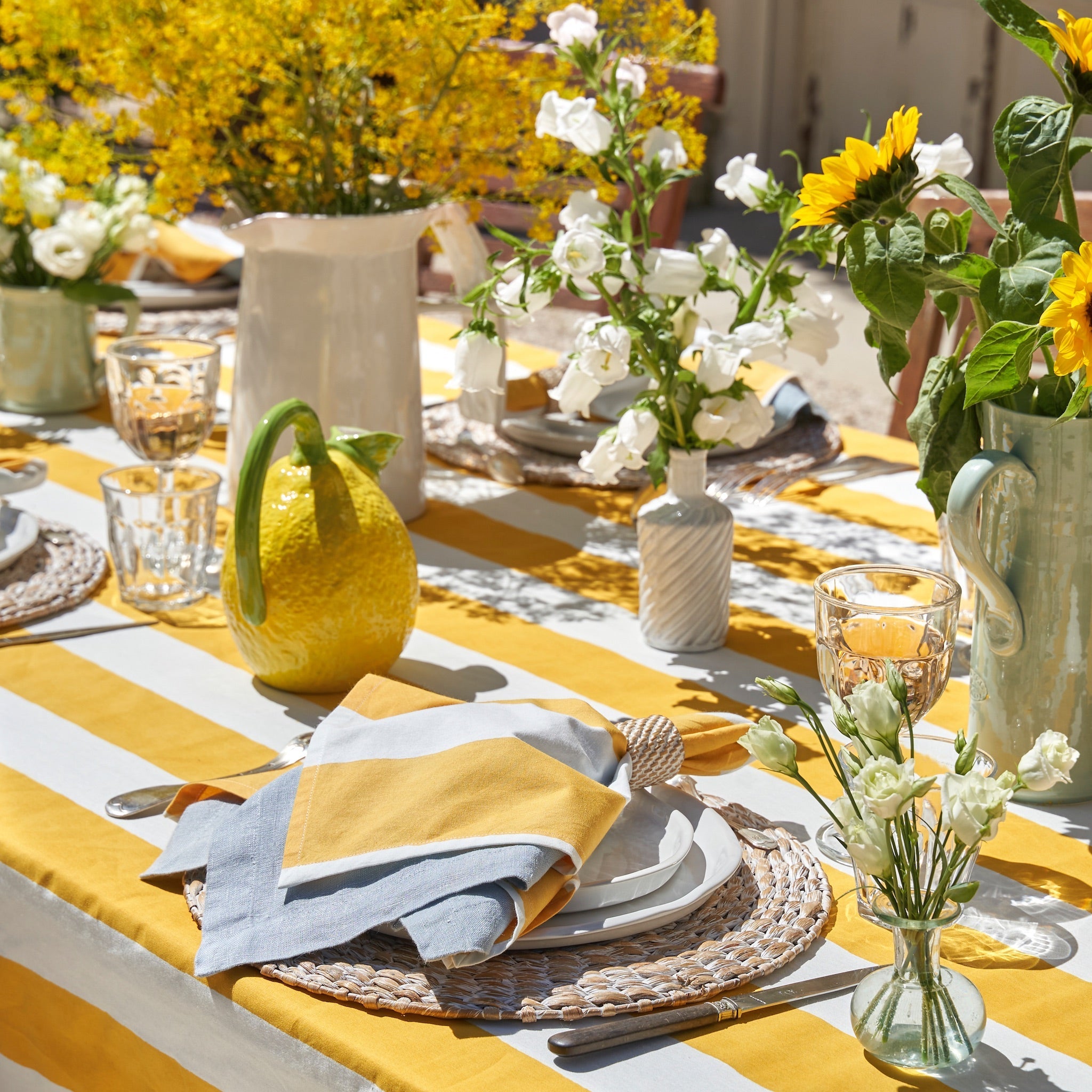 couleur-nature-st-tropez-serviettes-jaune-rayures-lot-6 image 4