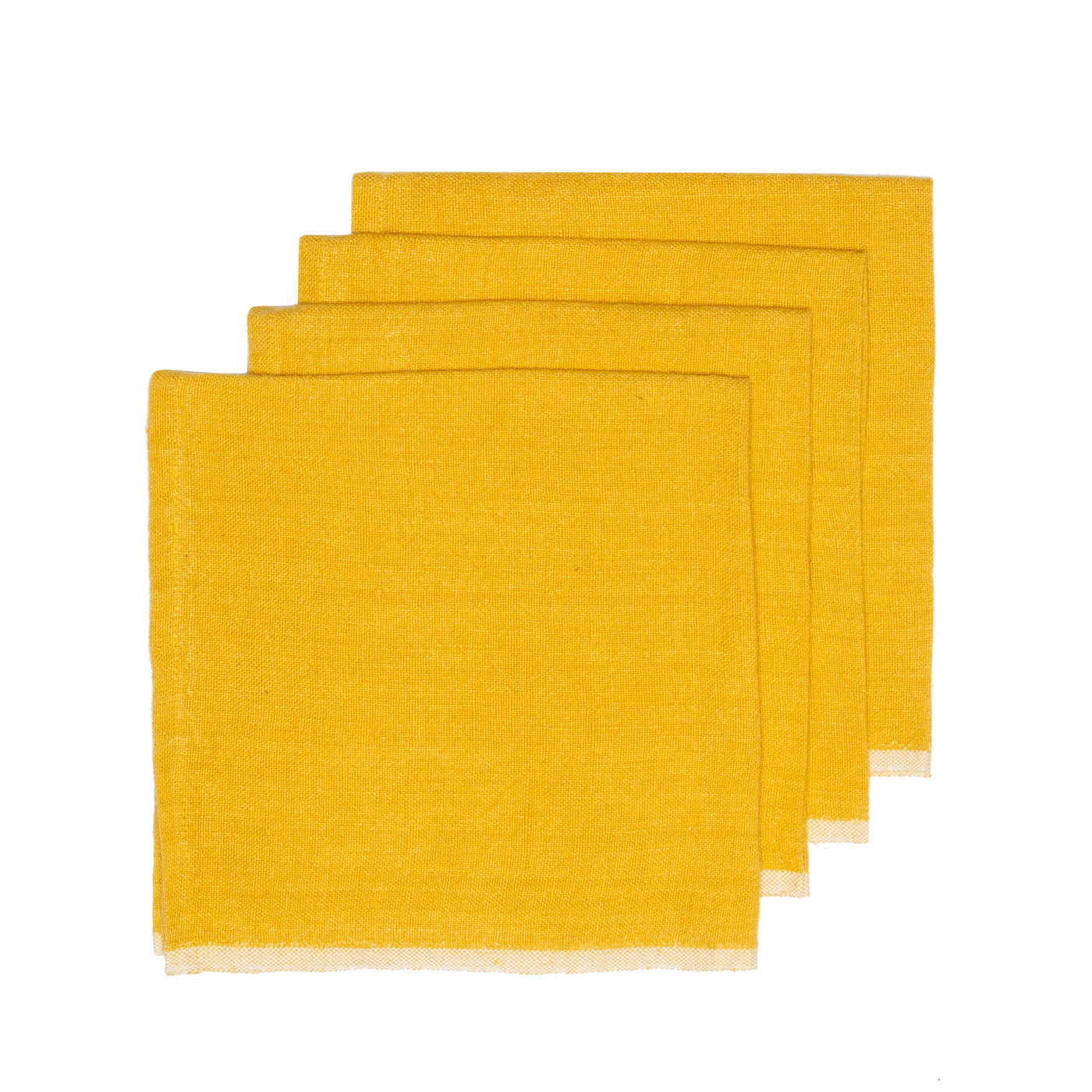 couleur-nature-chunky-linen-serviettes-moutarde-lot-4 image 1
