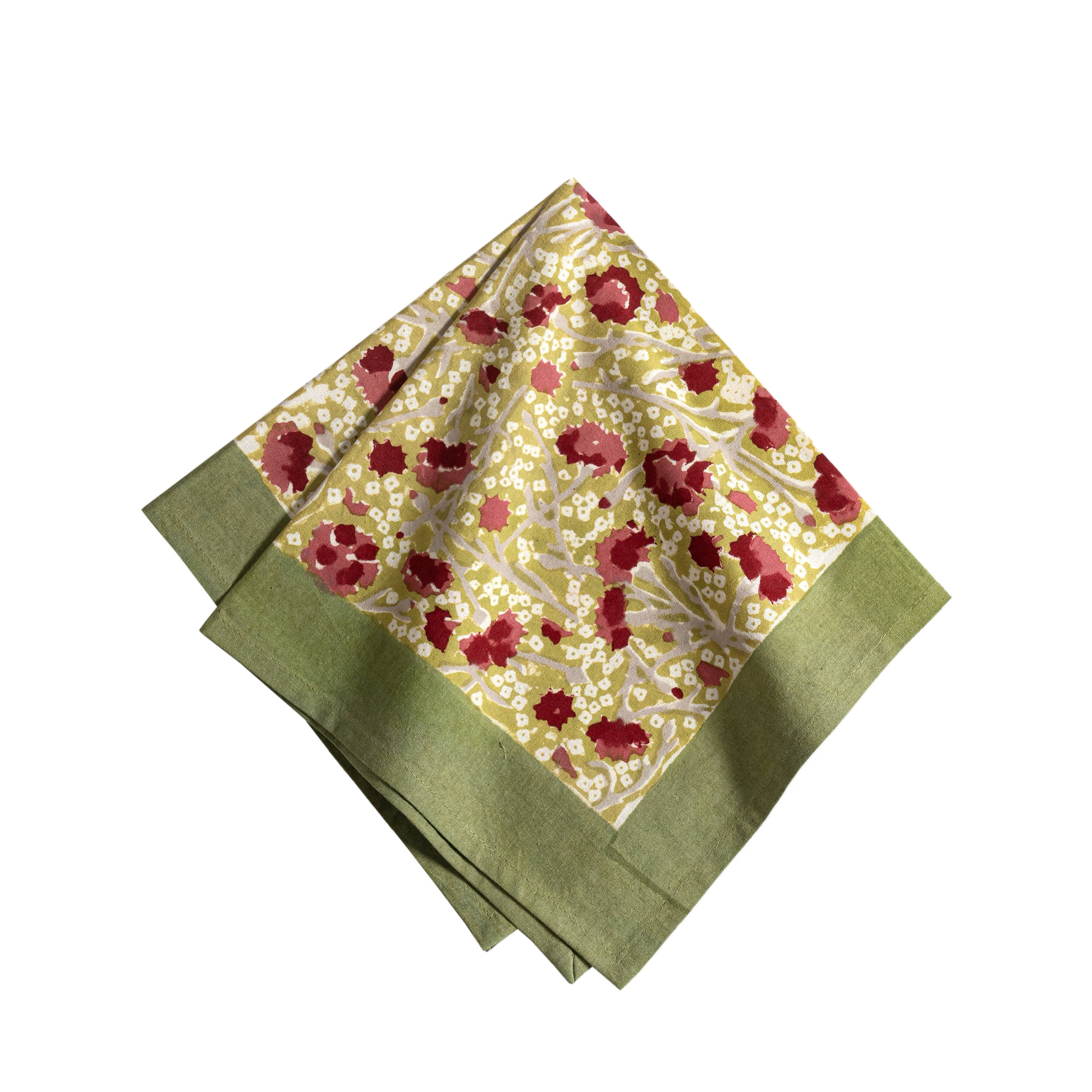 couleur-nature-meadows-nappe-coton-rouge-vert-180x270 image 6