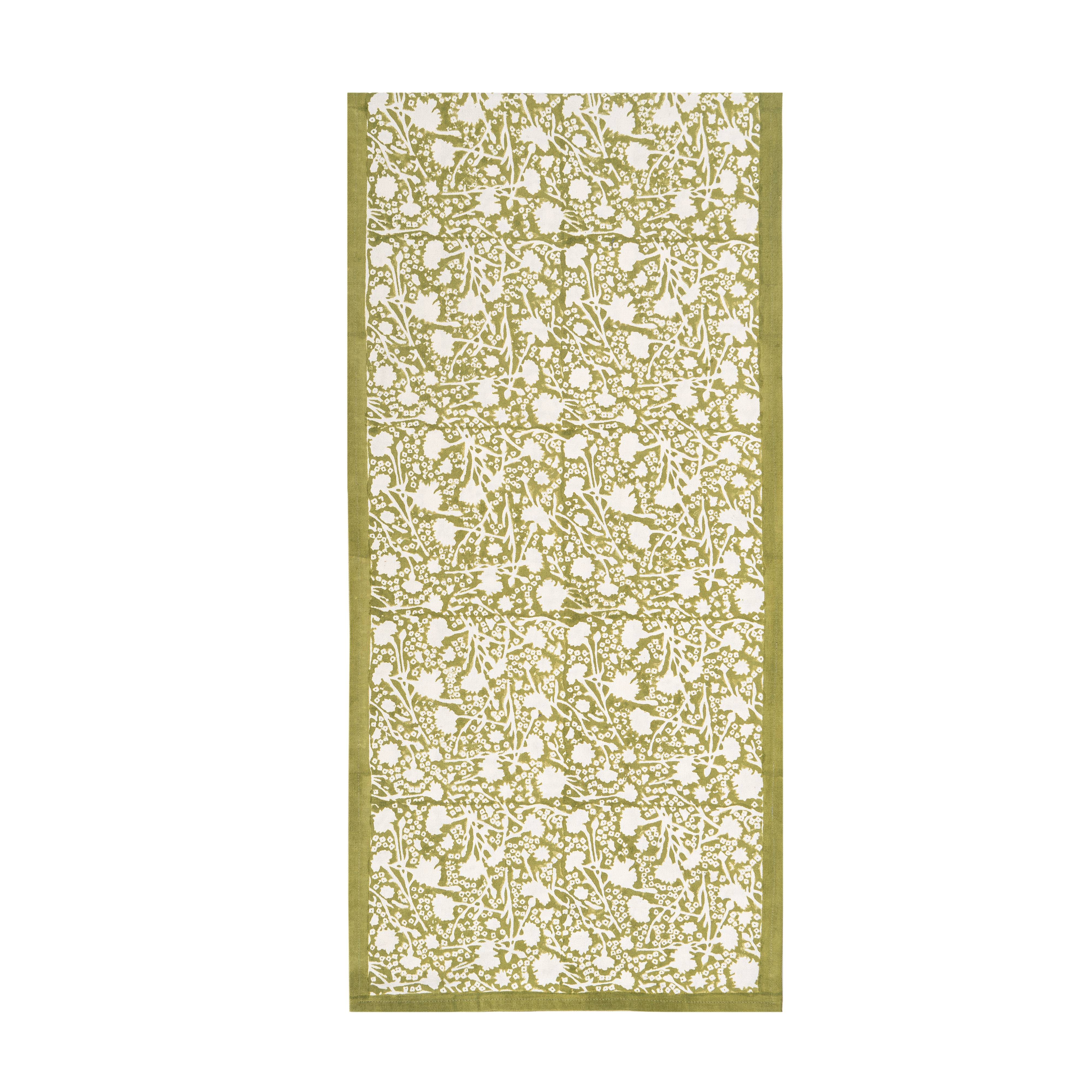 couleur-nature-meadows-runner-vert-chemin-table-coton-16x72 image 1