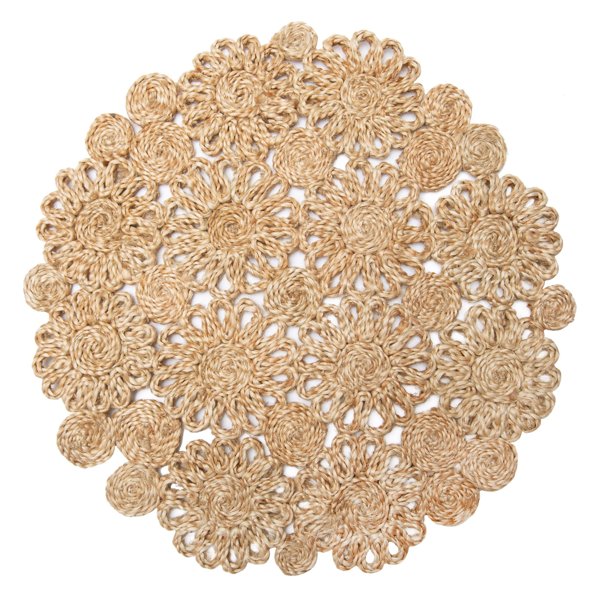 couleur-nature-daisy-jute-set-de-table-rond-naturel-lot-de-4-jute image 1