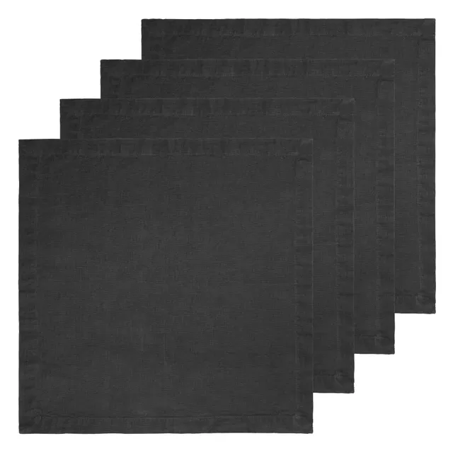 couleur-nature-everyday-serviettes-lin-noir-lot-4-53-cm image 1