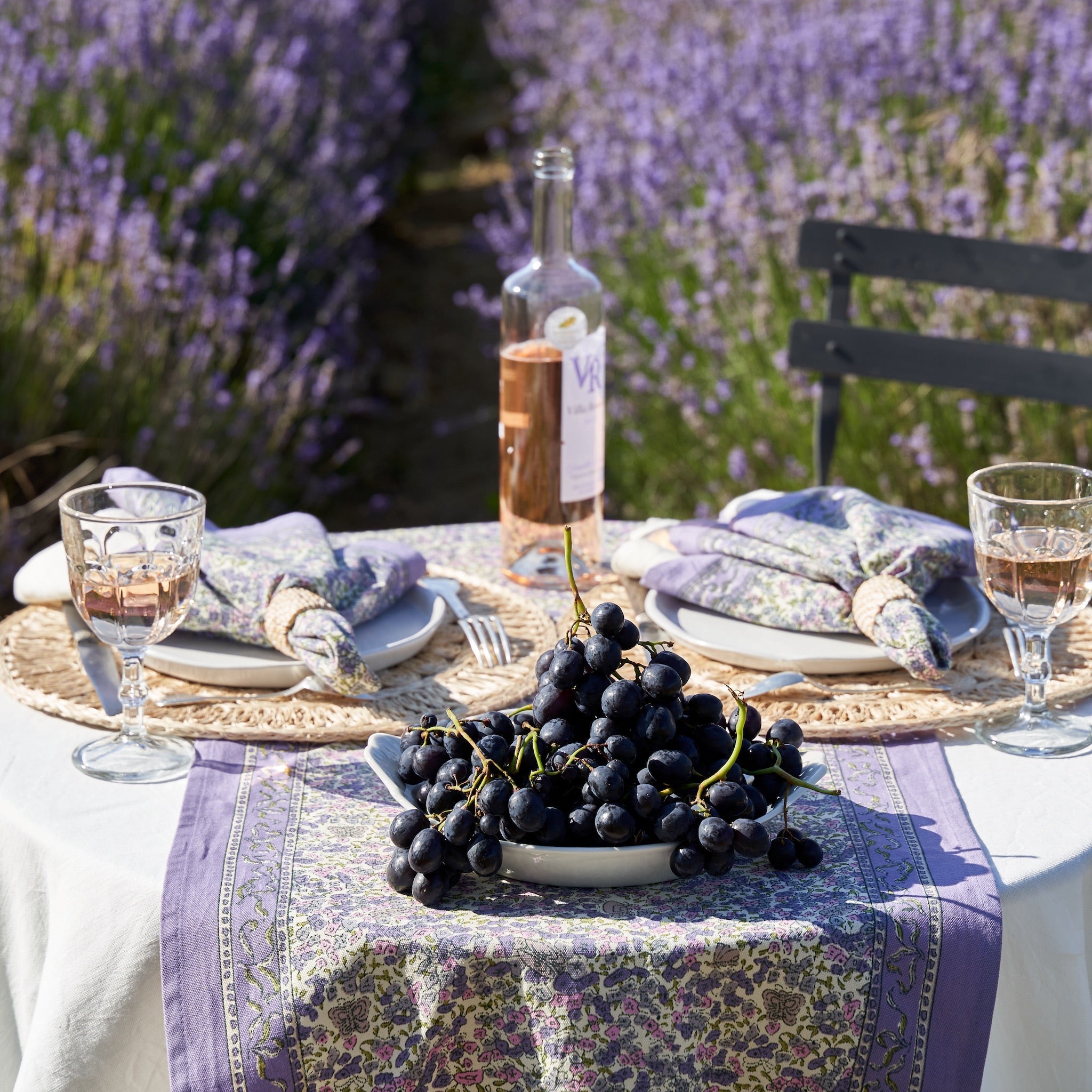 couleur-nature-lavender-chemin-table-coton-16x72 image 3