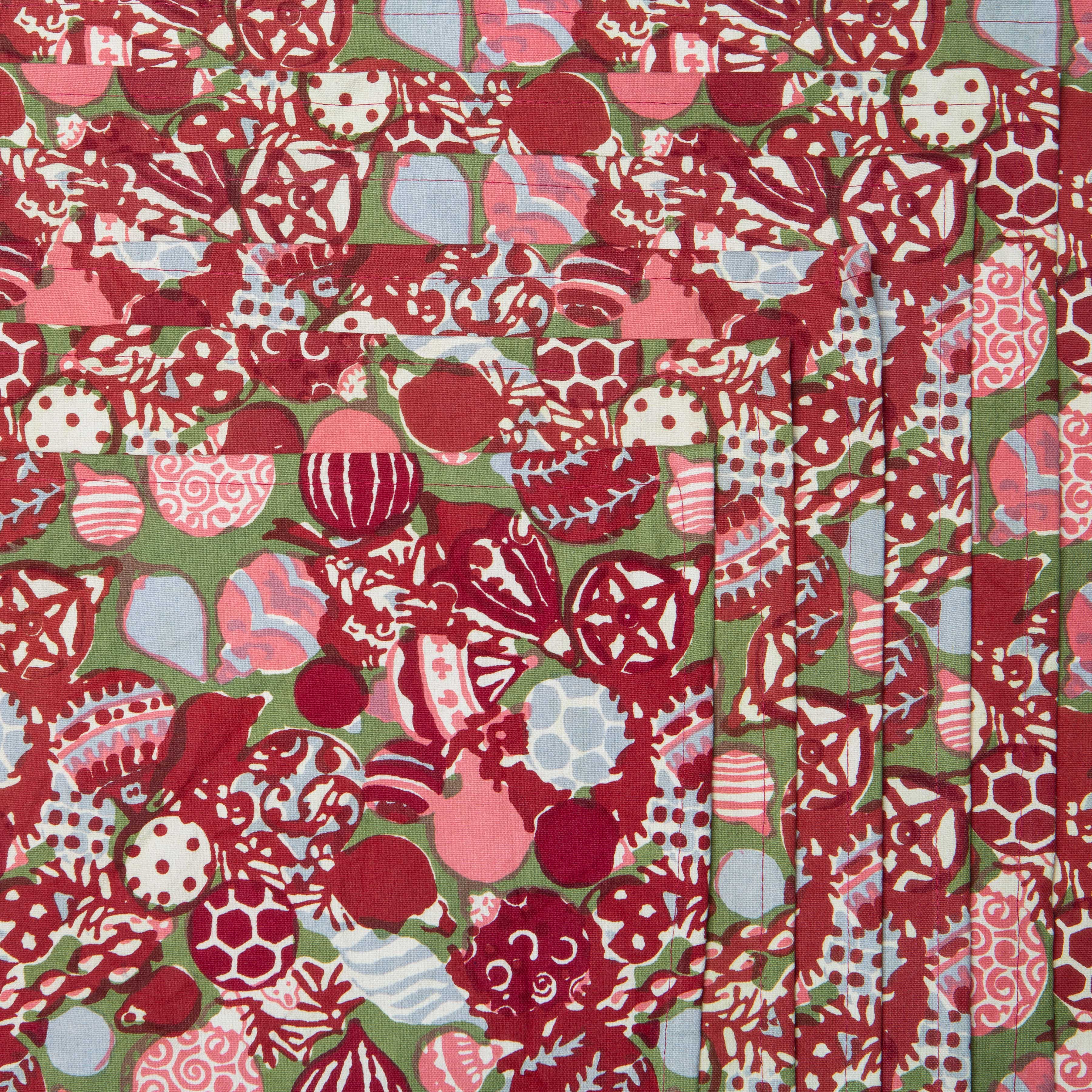 couleur-nature-ornaments-sets-de-table-rouge-vert-lot-6 image 3