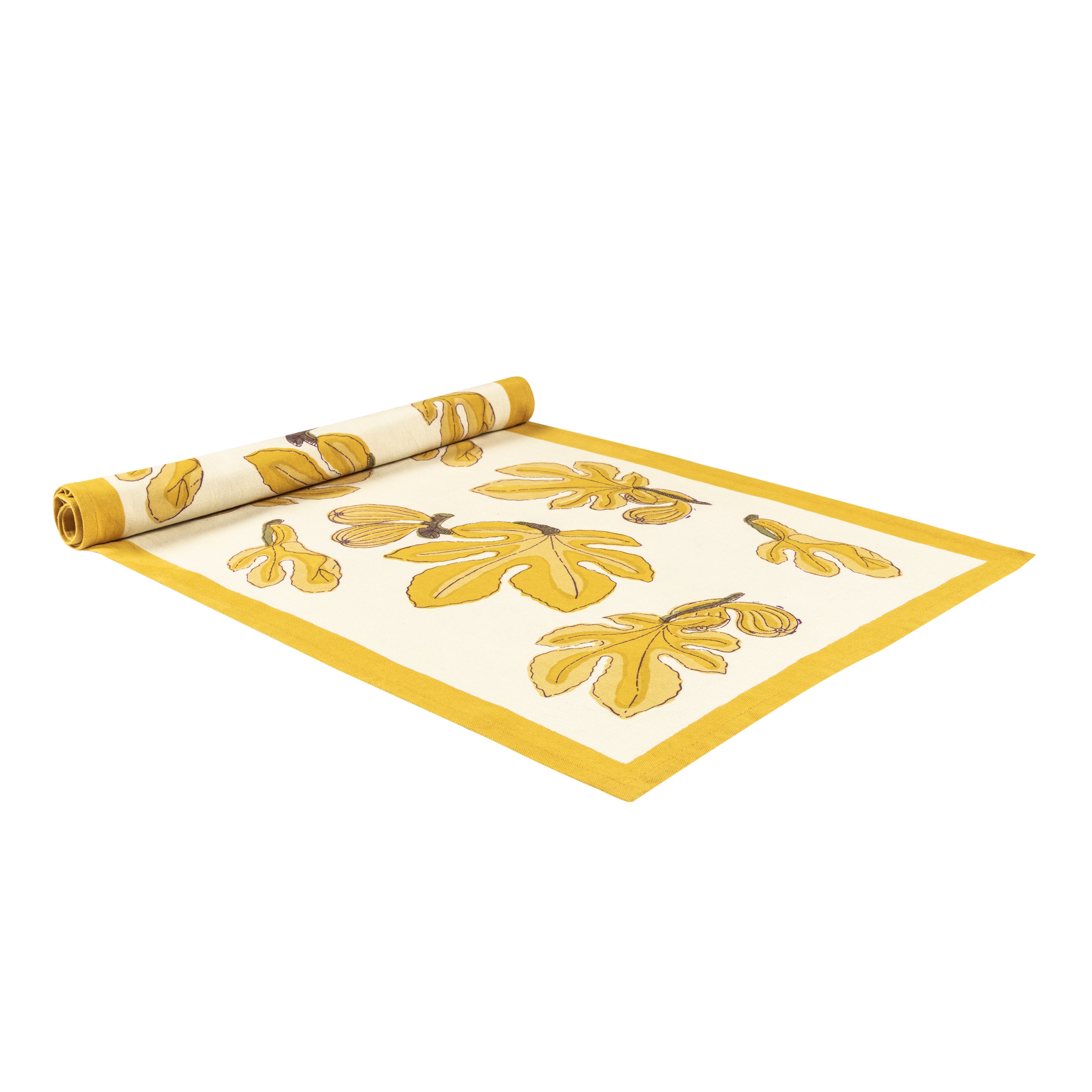 couleur-nature-fig-citrine-chemin-de-table-coton-16x72 image 1