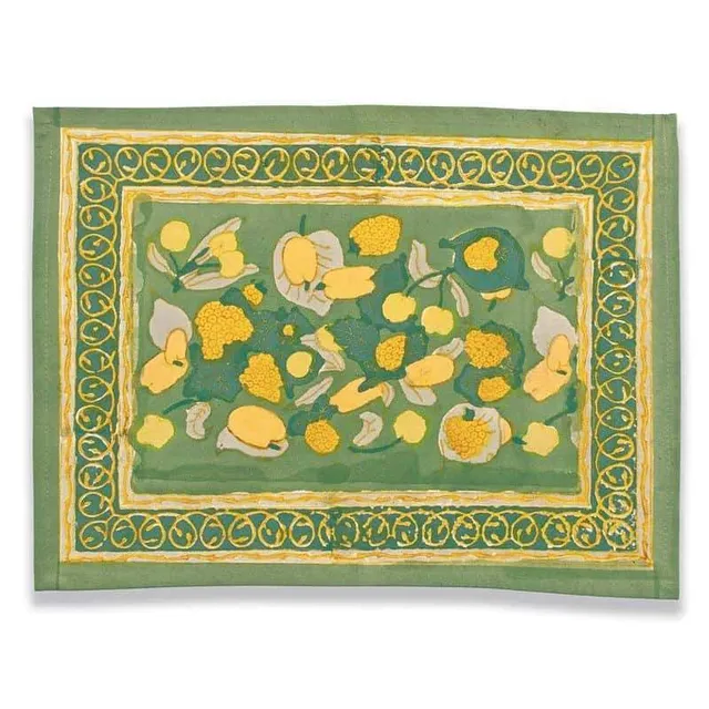 couleur-nature-fruit-set-de-table-jaune-vert-coton-lot-6 image 1