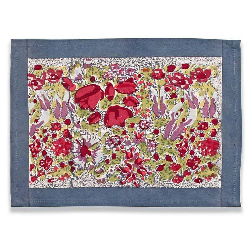 couleur-nature-jardin-sets-de-table-coton-rouge-gris-lot-6 image 1