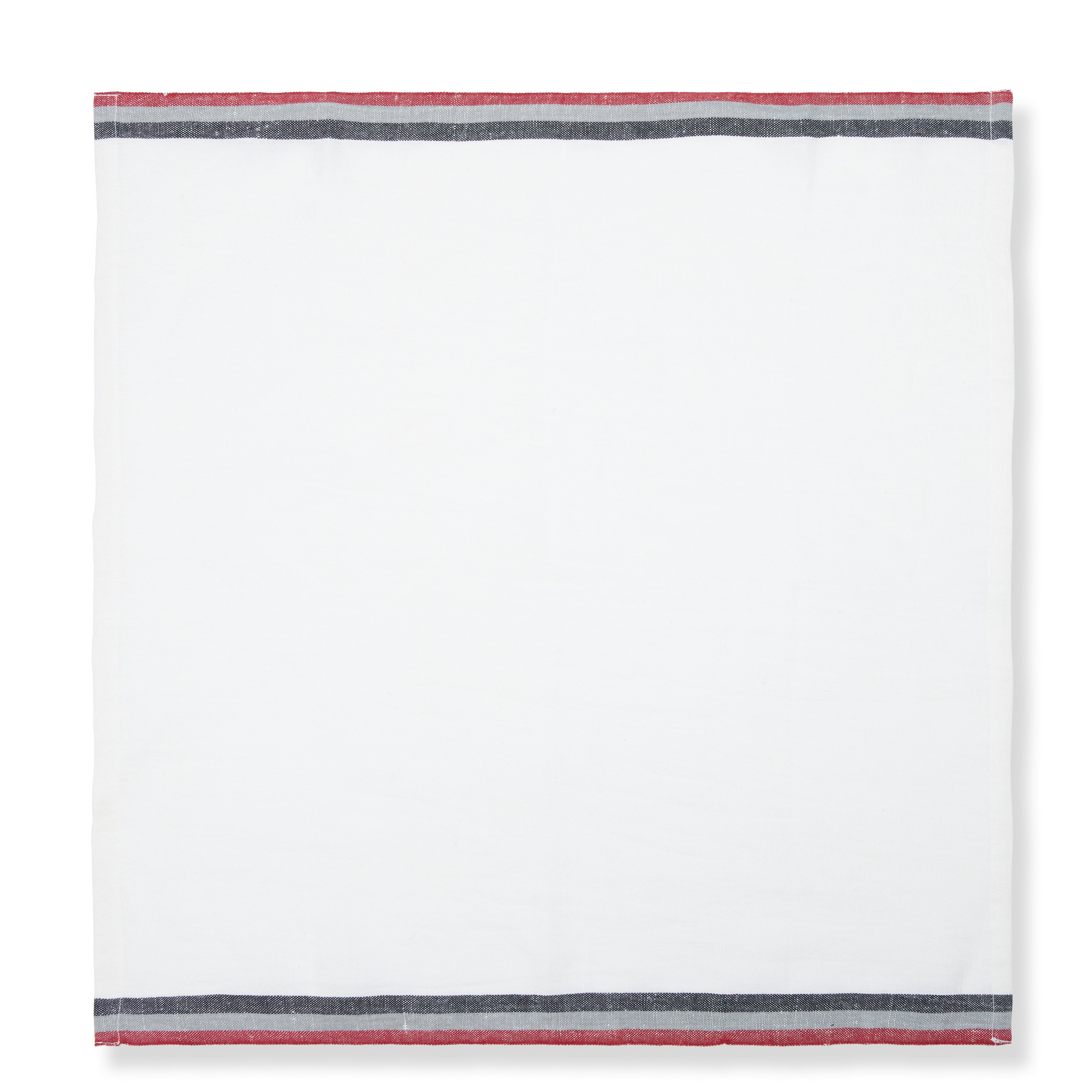 couleur-nature-normandy-serviette-table-blanche-rayures-lot-de-4-lin image 2