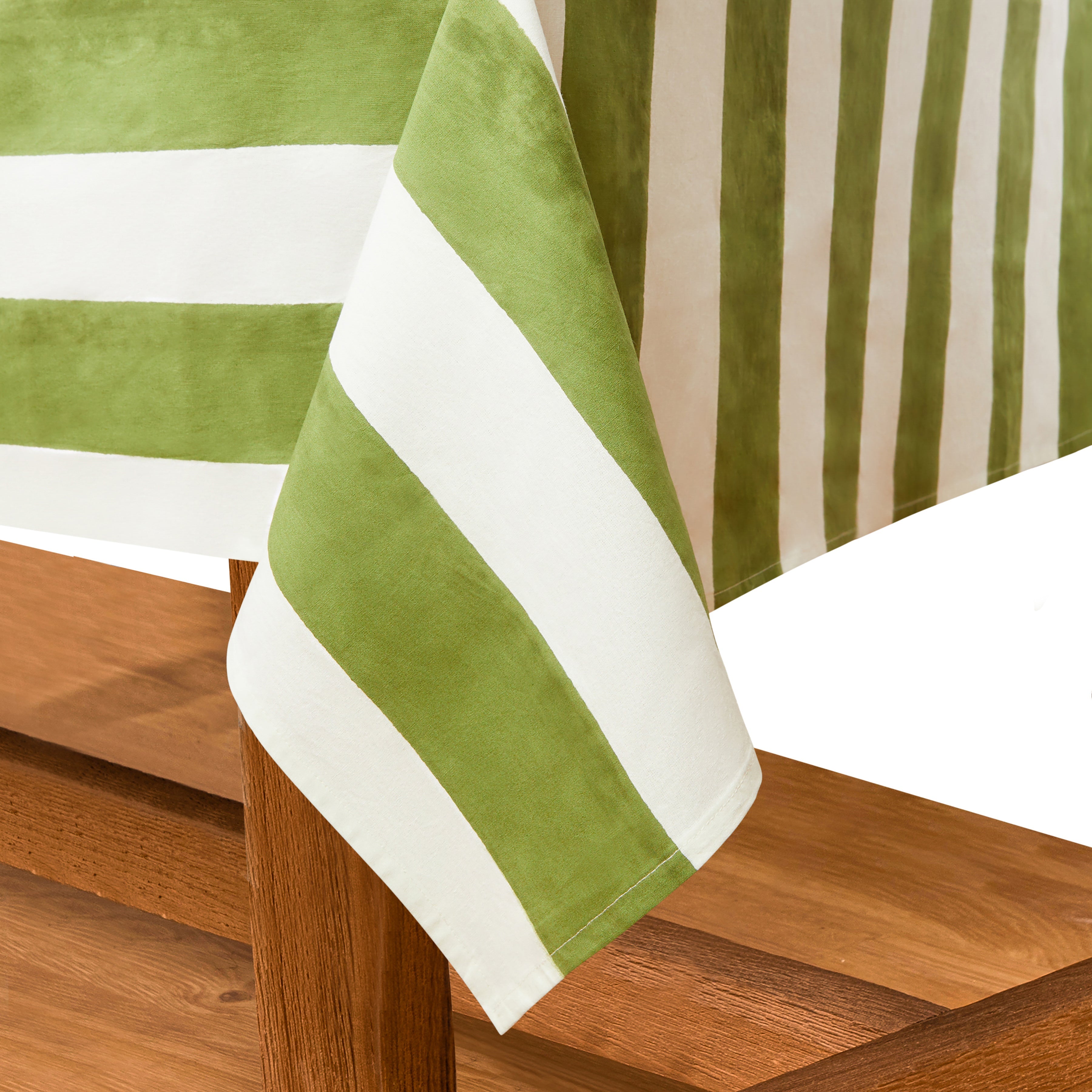 couleur-nature-st-tropez-vert-nappe-rectangulaire-59x86-rayures-lin image 8