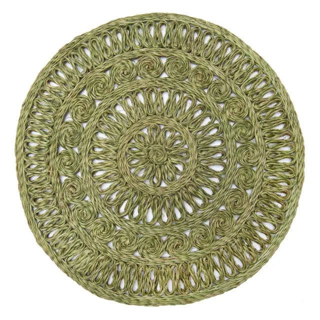 couleur-nature-circolo-set-table-vert-olive-rond-lot-4 image 1
