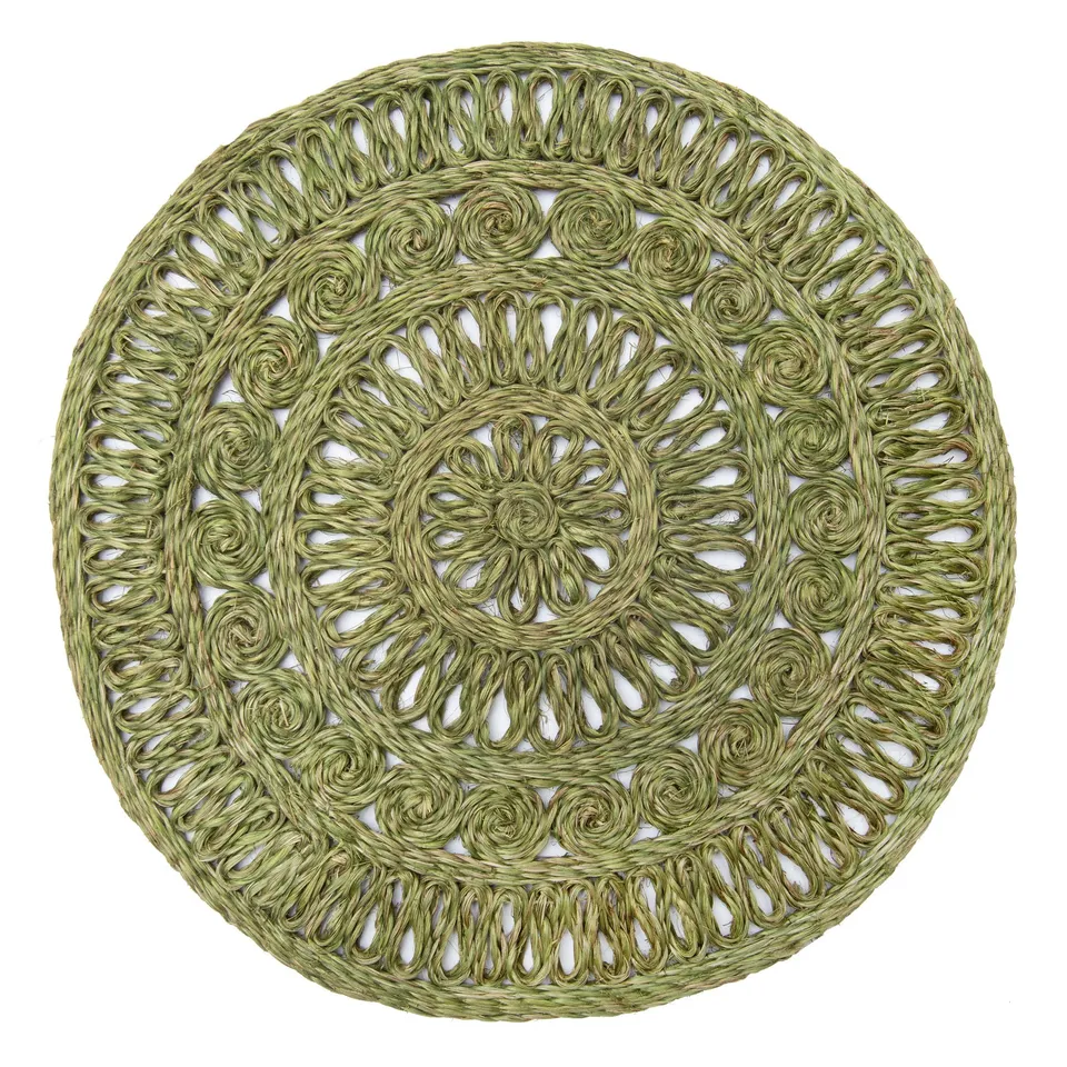 couleur-nature-circolo-set-table-vert-olive-rond-lot-4 image 1
