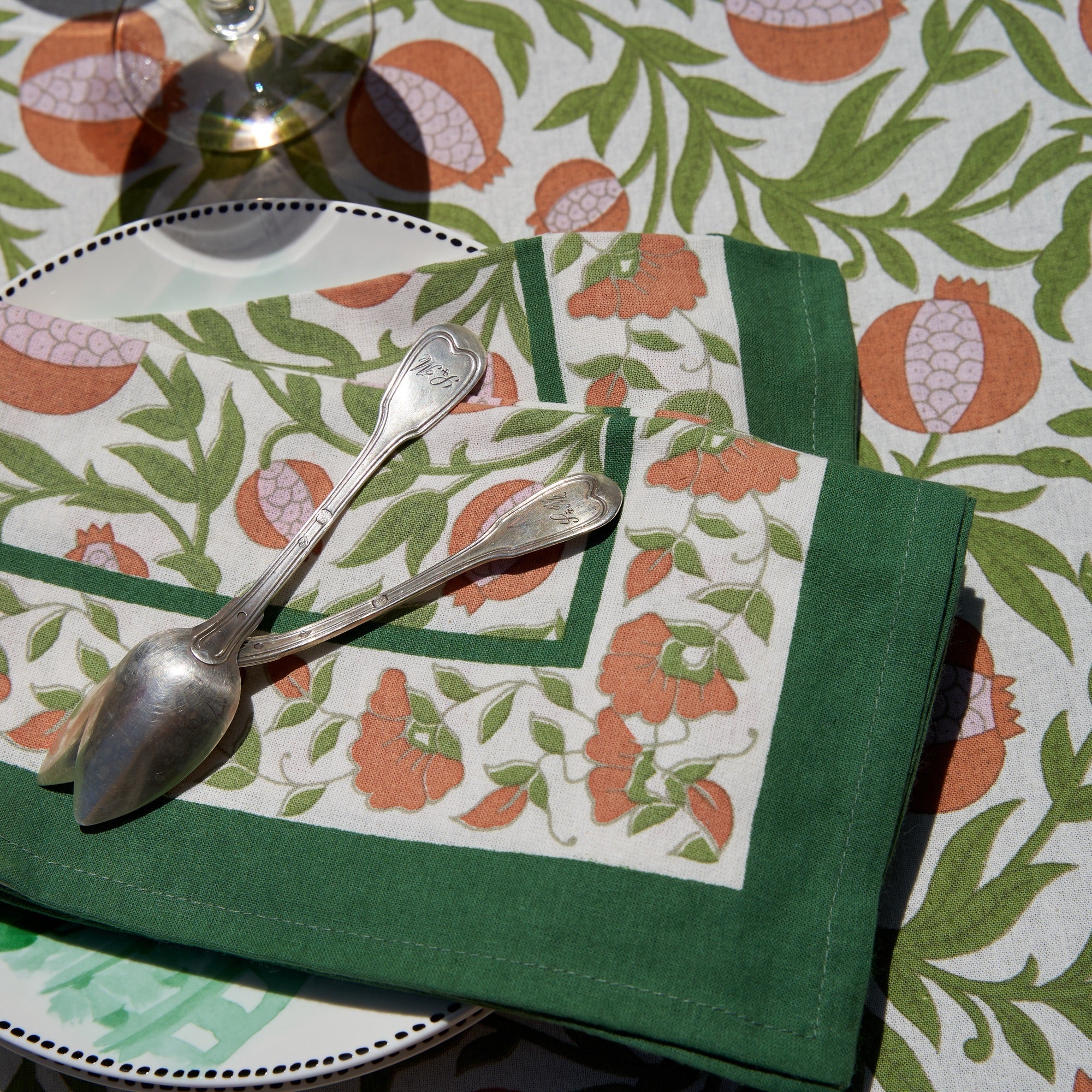 couleur-nature-grenadine-nappe-coton-orange-vert image 2
