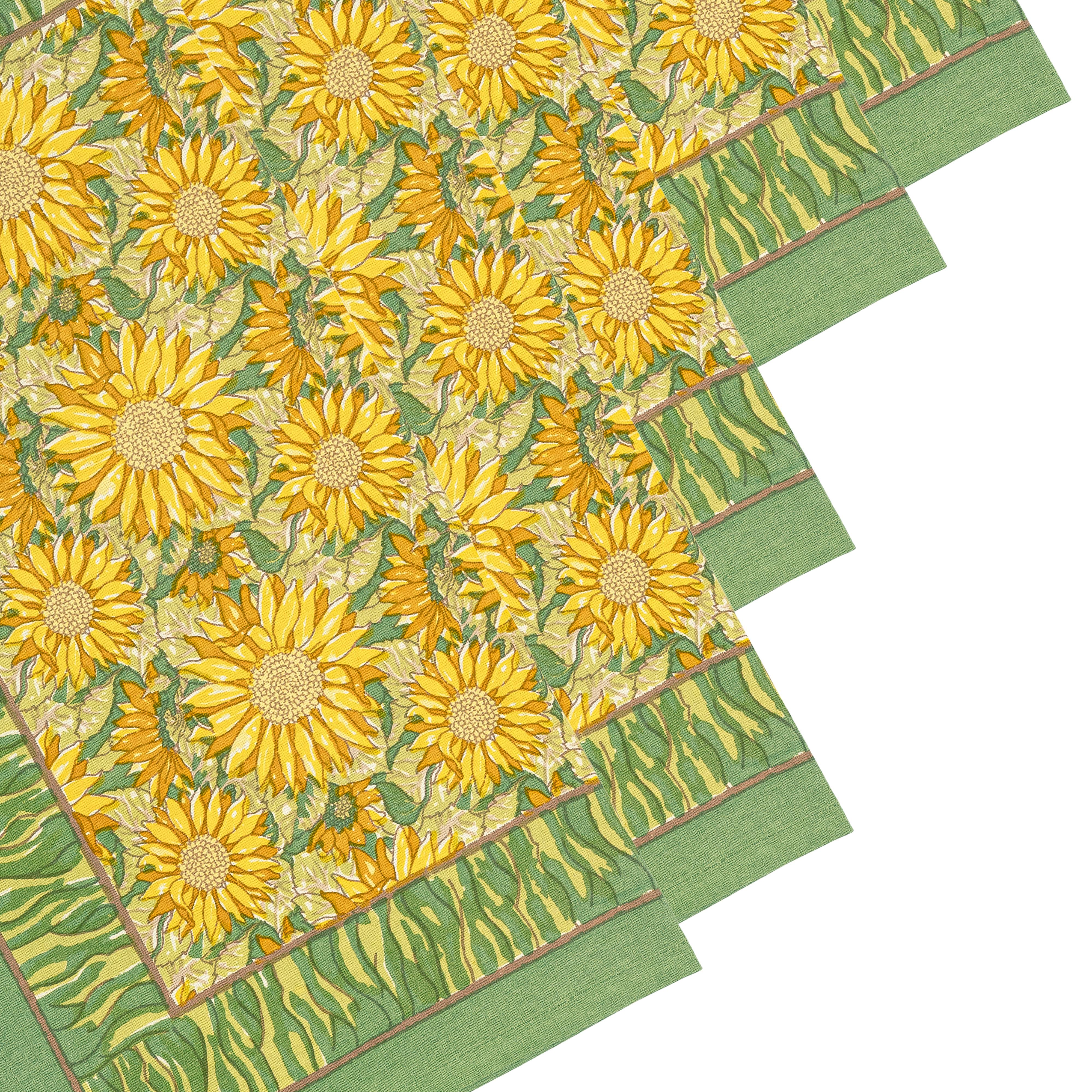 couleur-nature-sunflower-serviettes-table-jaune-vert-lot-6 image 2