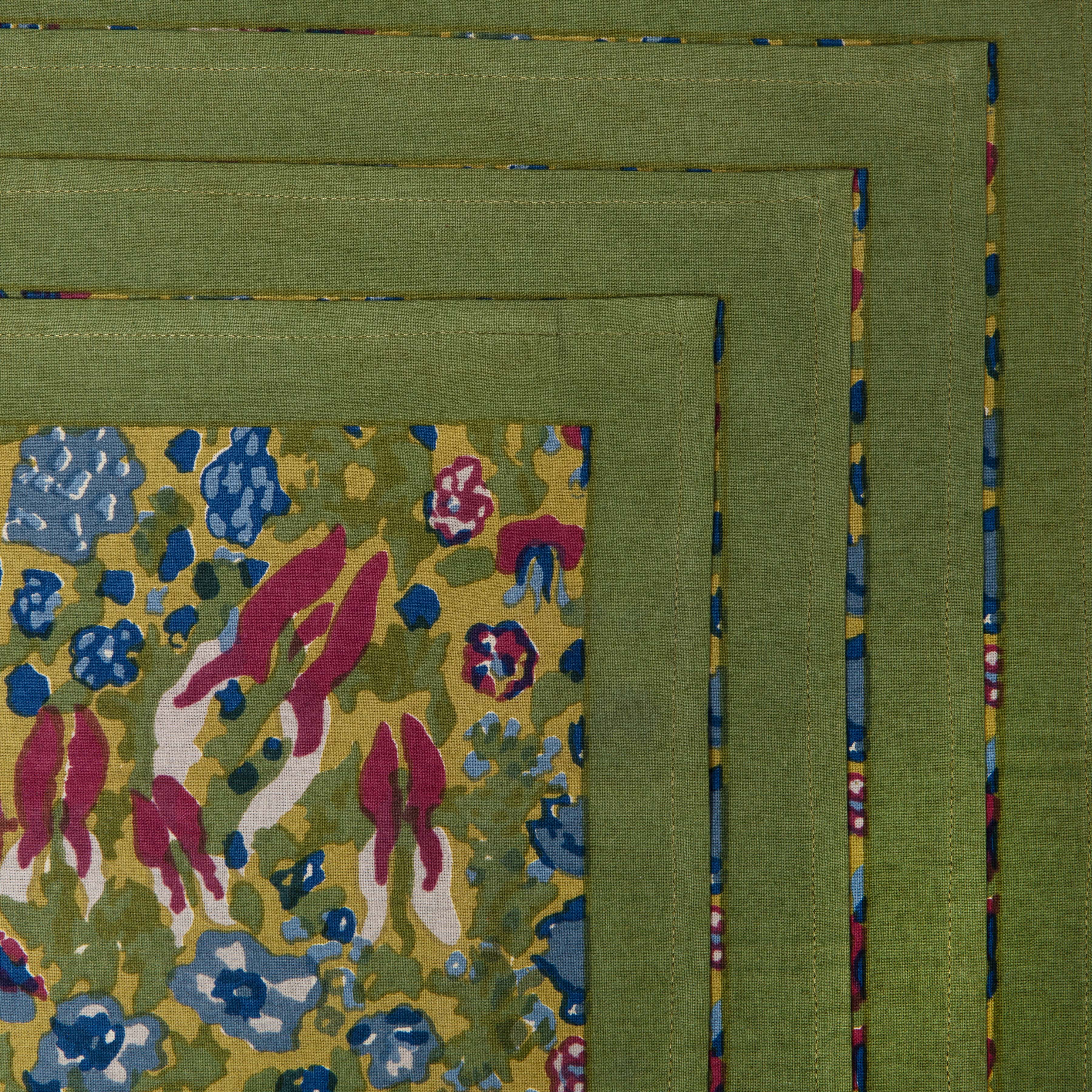 couleur-nature-jardin-serviettes-tissu-bleu-vert-lot-6 image 6