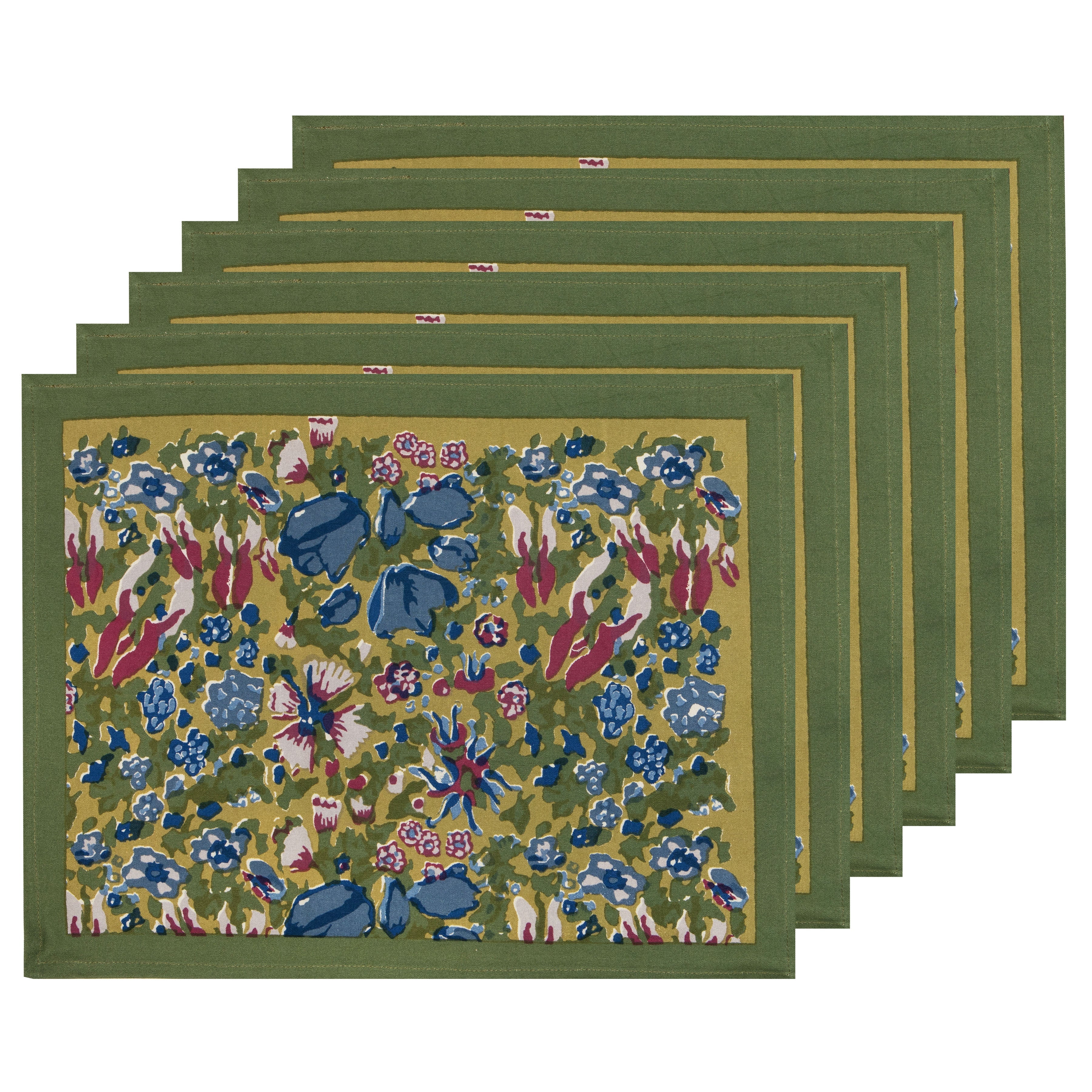 couleur-nature-jardin-sets-de-table-bleu-vert-lot-de-6 image 1