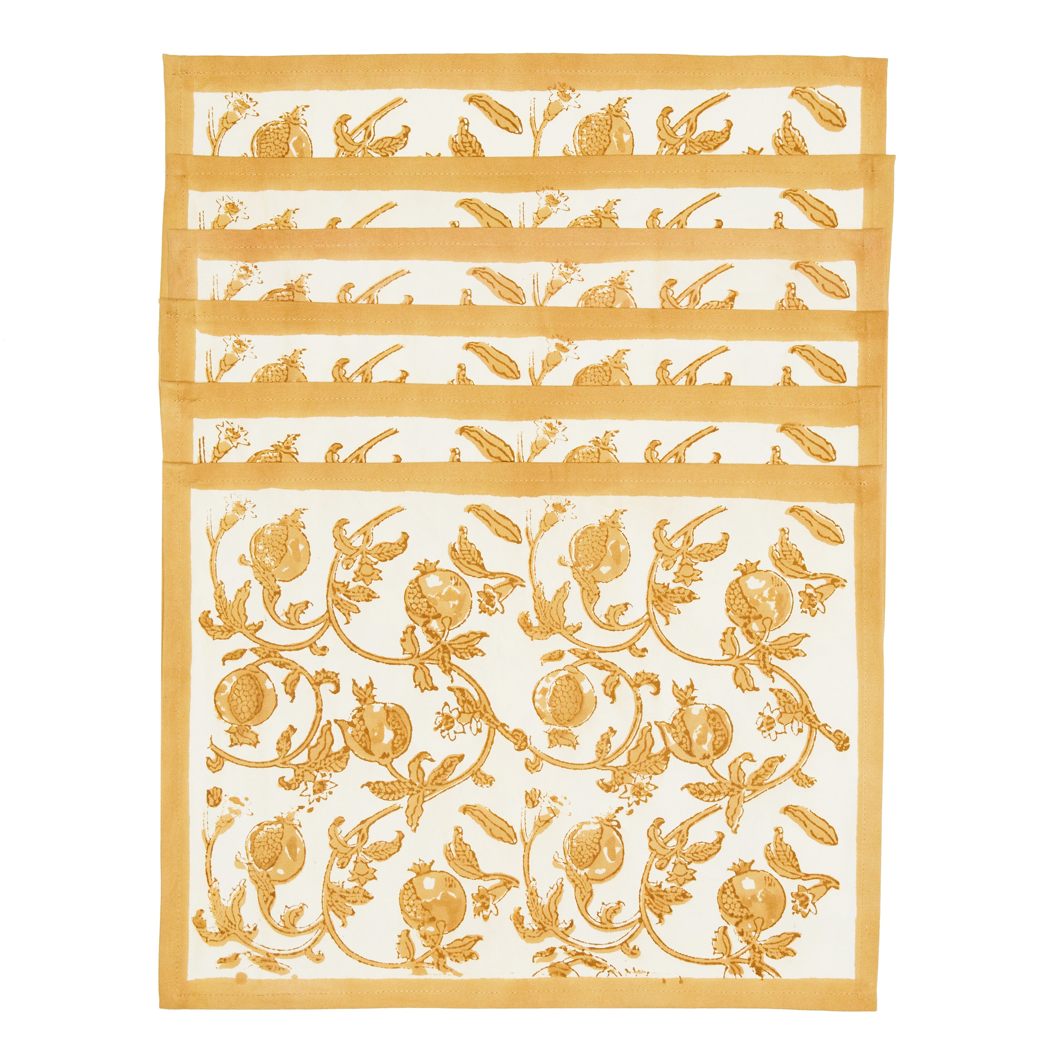 couleur-nature-granada-set-de-table-coton-moutarde-lot-6 image 1