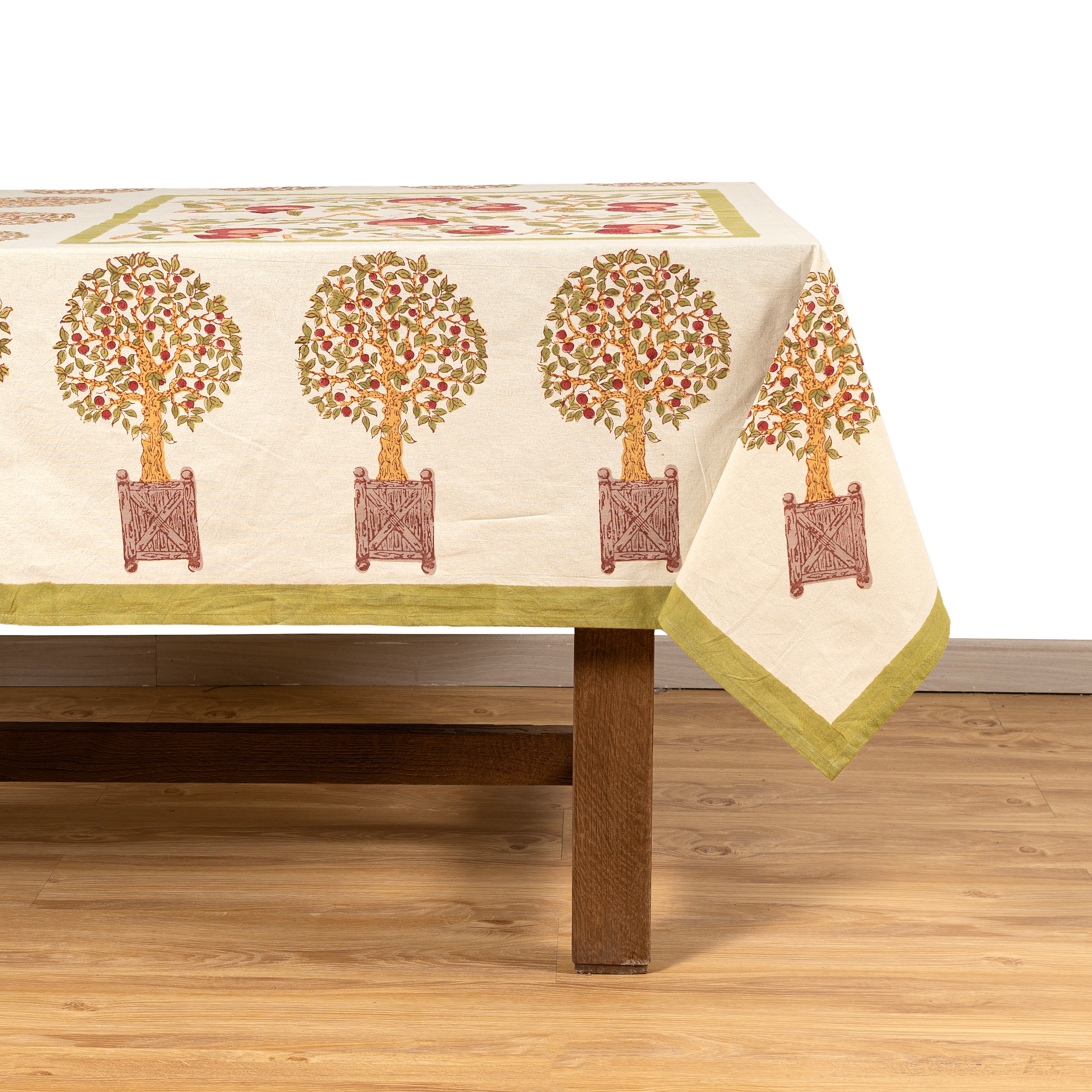 couleur-nature-orange-tree-nappe-imprim-e-rouge-vert image 2
