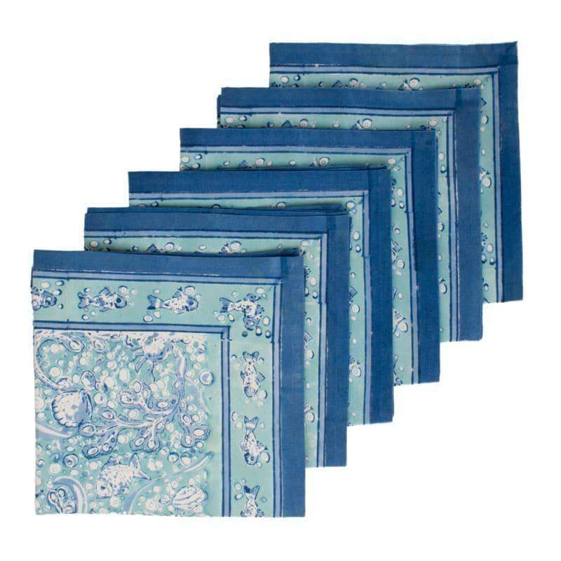 couleur-nature-la-mer-serviettes-tissu-aqua-lot-6 image 3