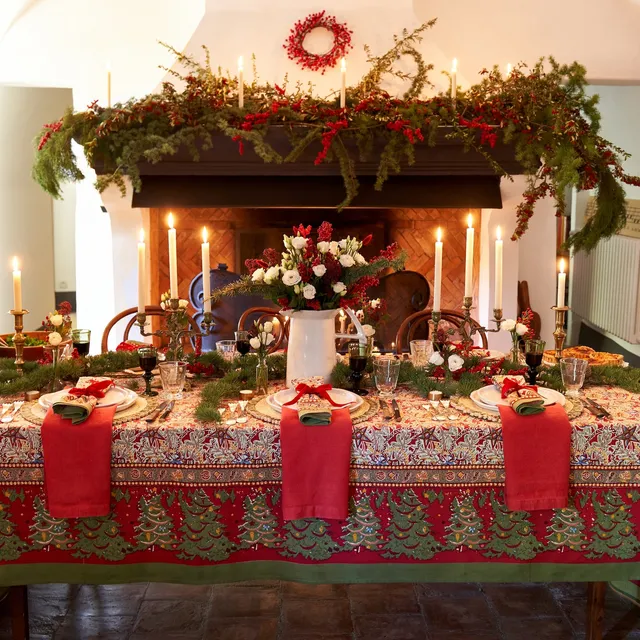 couleur-nature-noel-nappe-de-no-l-verte-rouge-71x106 image 1