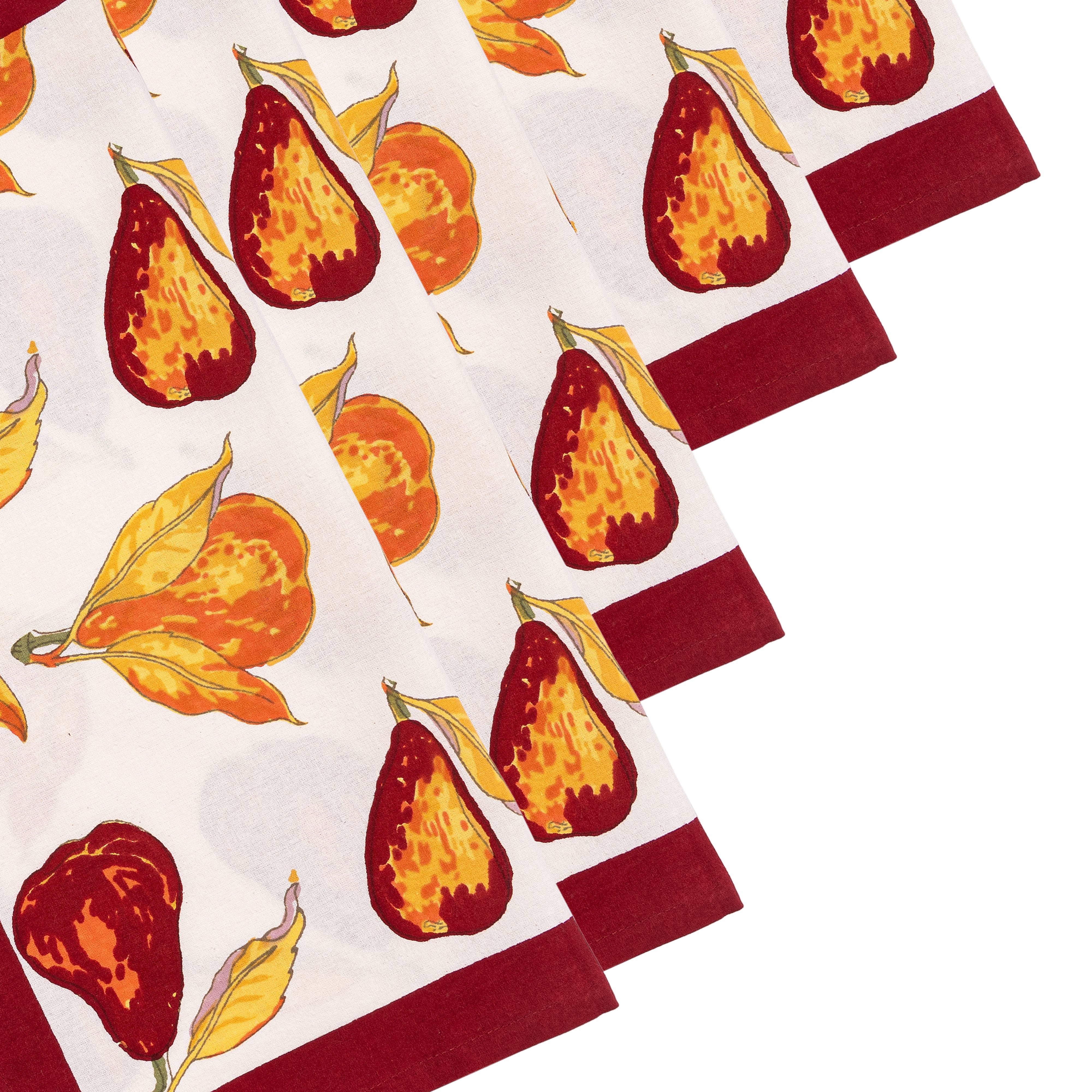 couleur-nature-orchard-pear-serviettes-bordeaux-lot-6 image 6