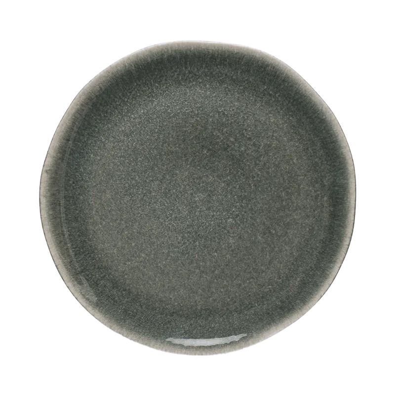 jars-c-ramistes-maguelone-assiette-plate-orage-uni-verte image 1