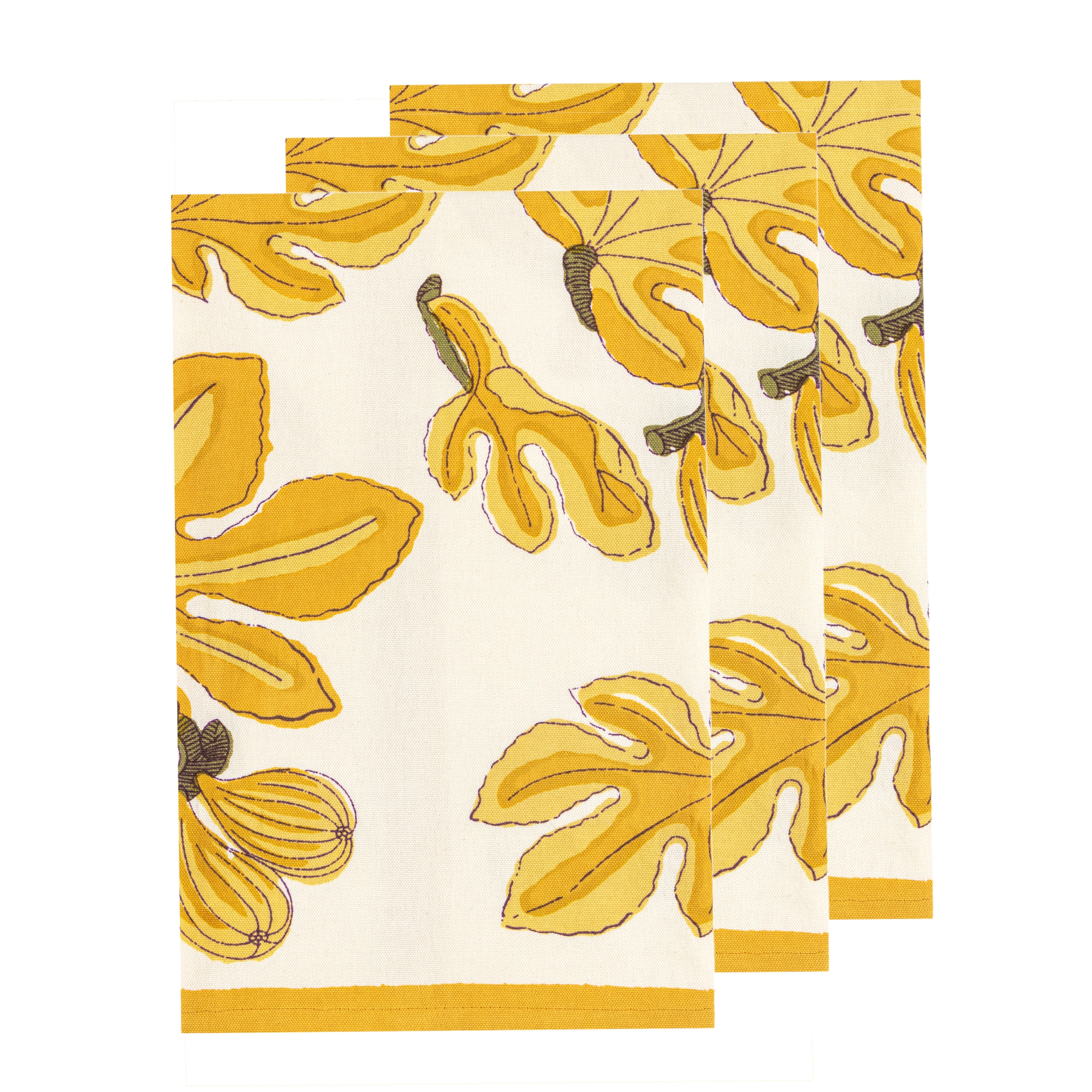 couleur-nature-fig-citrine-torchon-cuisine-lot-3-coton-20x30 image 2