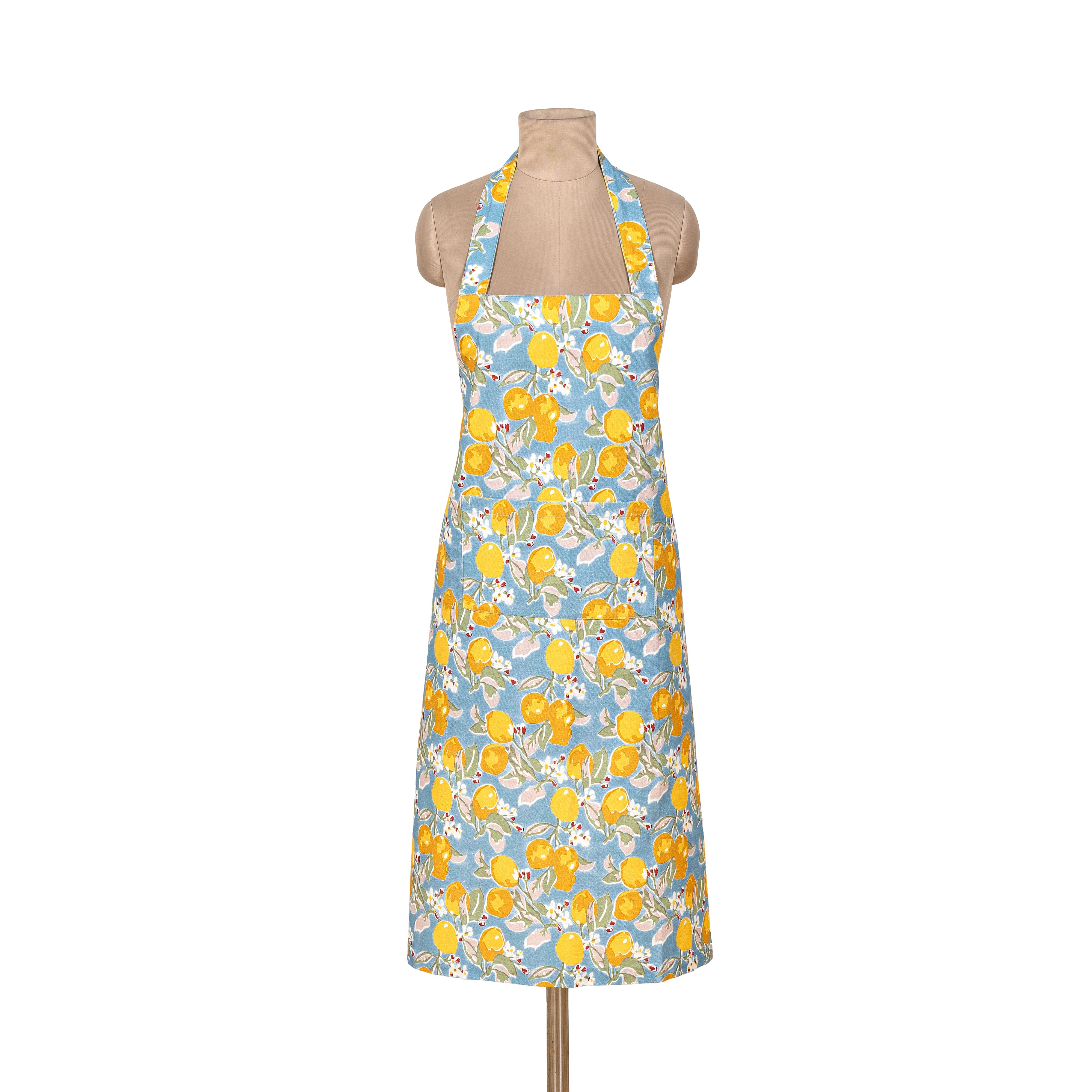 couleur-nature-citron-tablier-cuisine-coton-bleu-et-jaune image 1