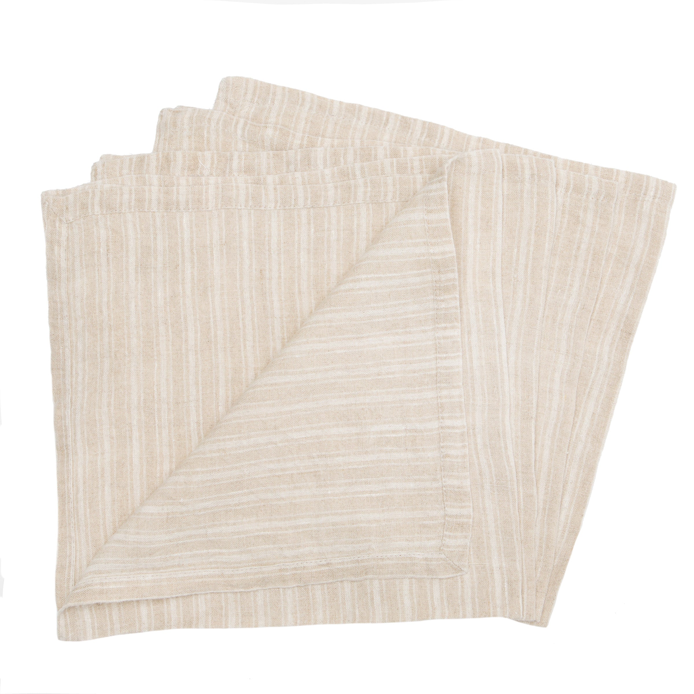couleur-nature-boat-stripe-serviette-lin-naturel-blanc-lot-de-4-ray-e image 2