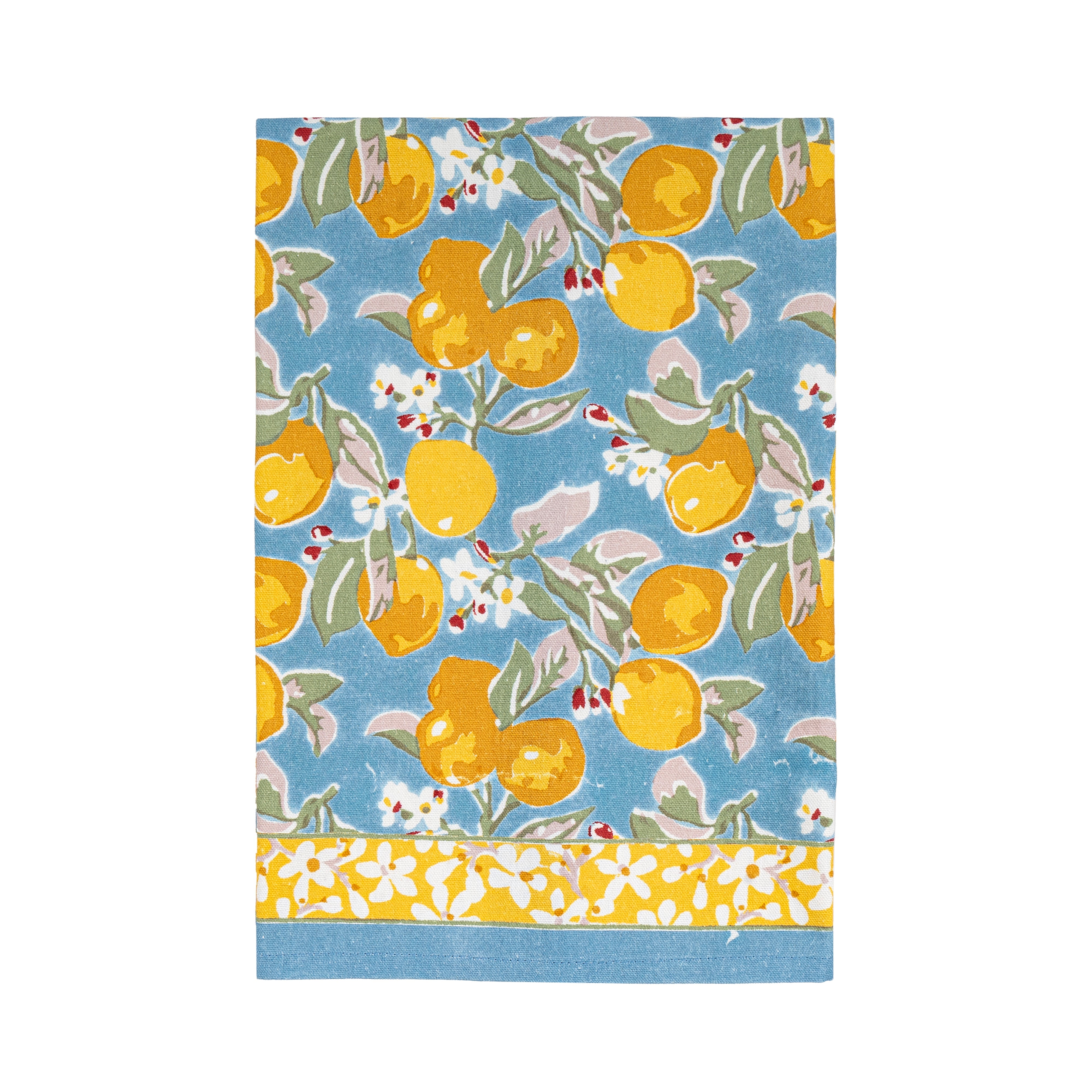 couleur-nature-citron-torchon-coton-bleu-jaune-lot-3 image 4