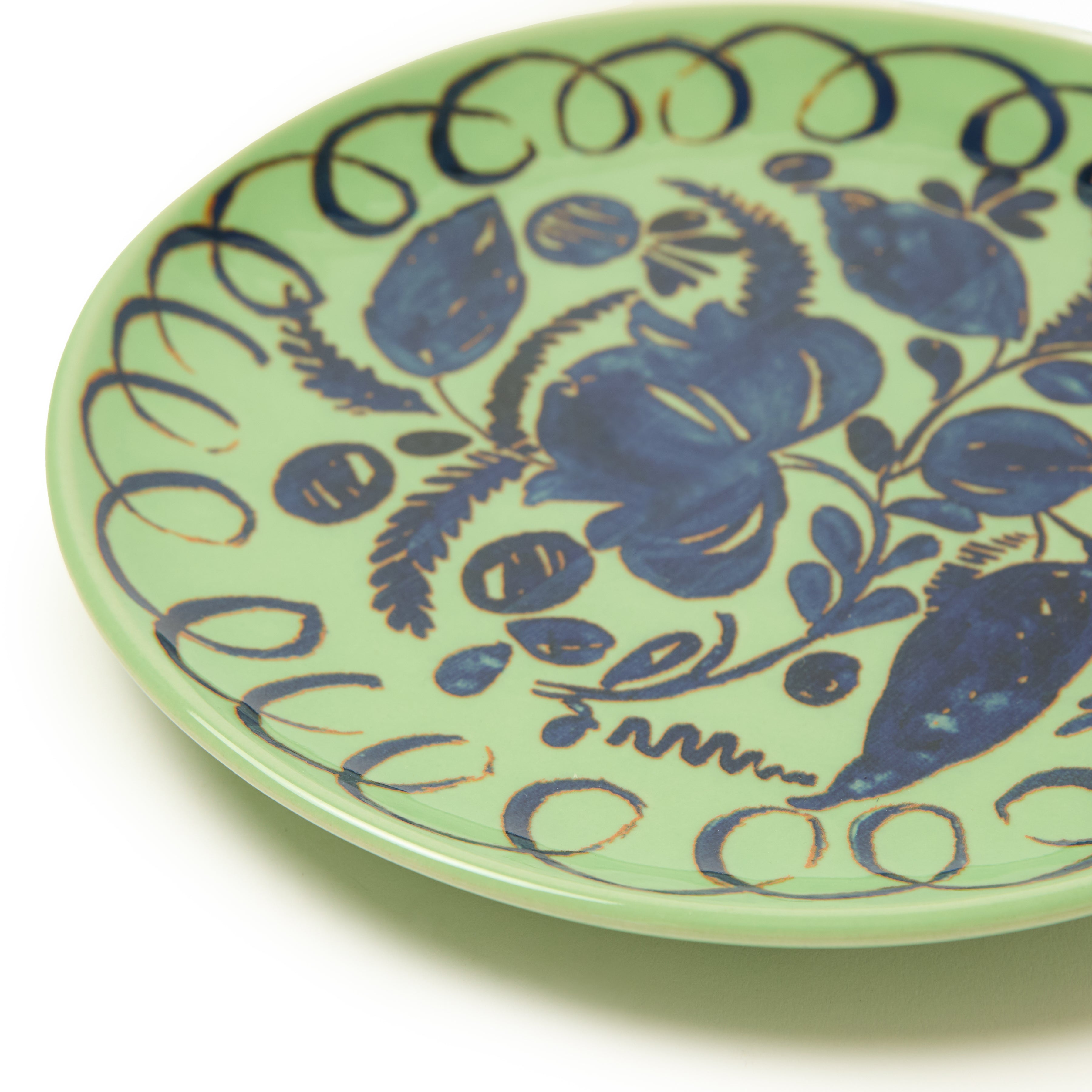 couleur-nature-amalfi-assiette-dessert-c-ramique-verte-23-cm image 3