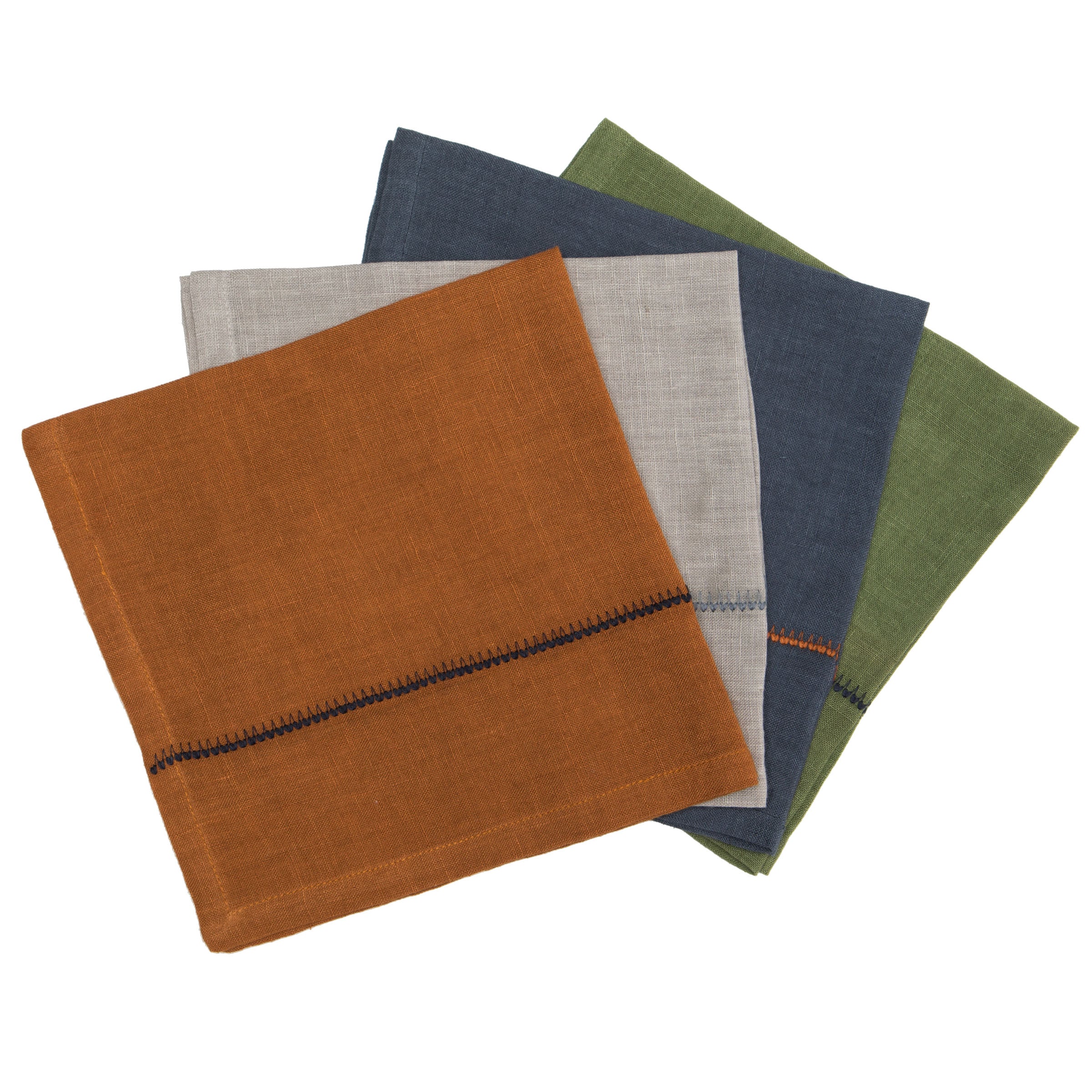 couleur-nature-august-linen-stitch-serviettes-lin-lot-4-multi image 1
