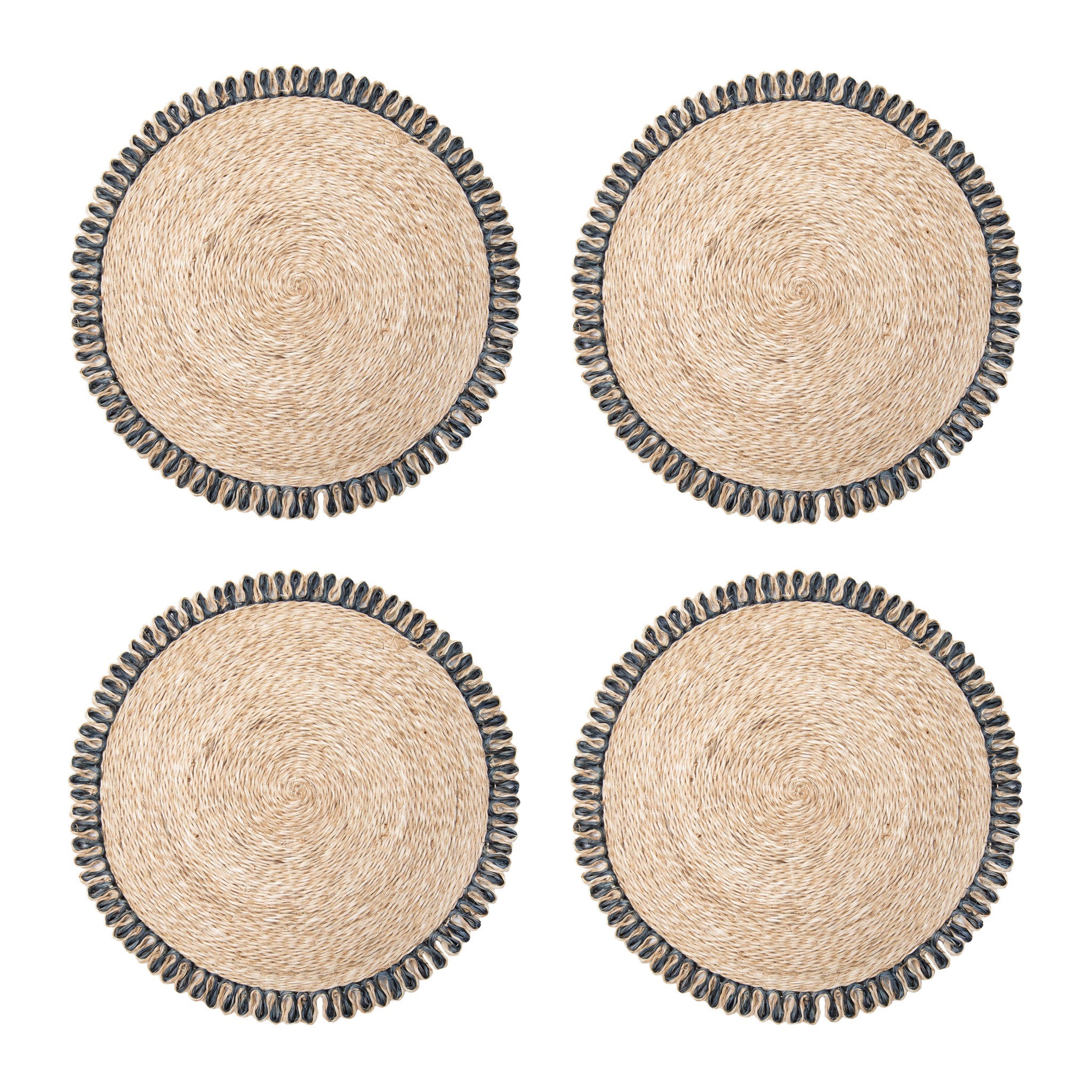 couleur-nature-loopy-abaca-sets-de-table-ronds-navy-lot-de-4 image 8